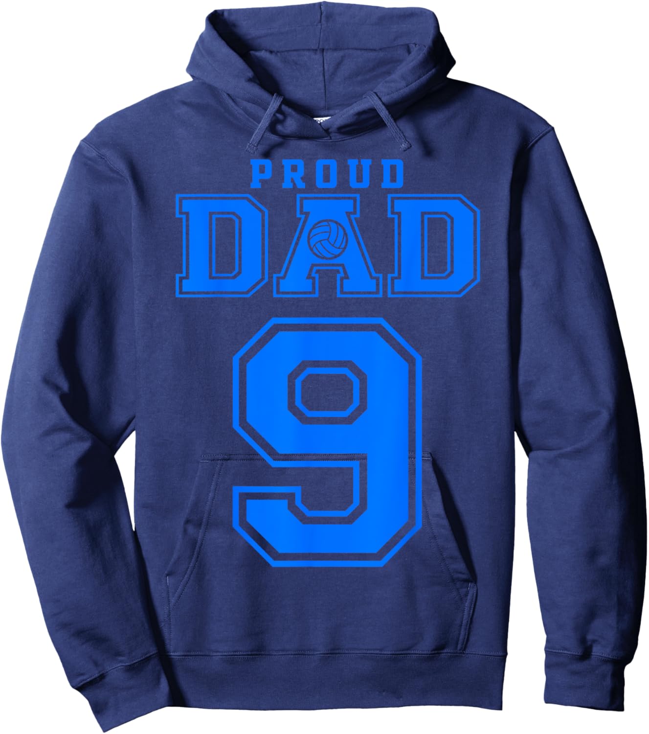 Proud Volleyball Dad Number 9 B Hoodie - Hoodie | Navy