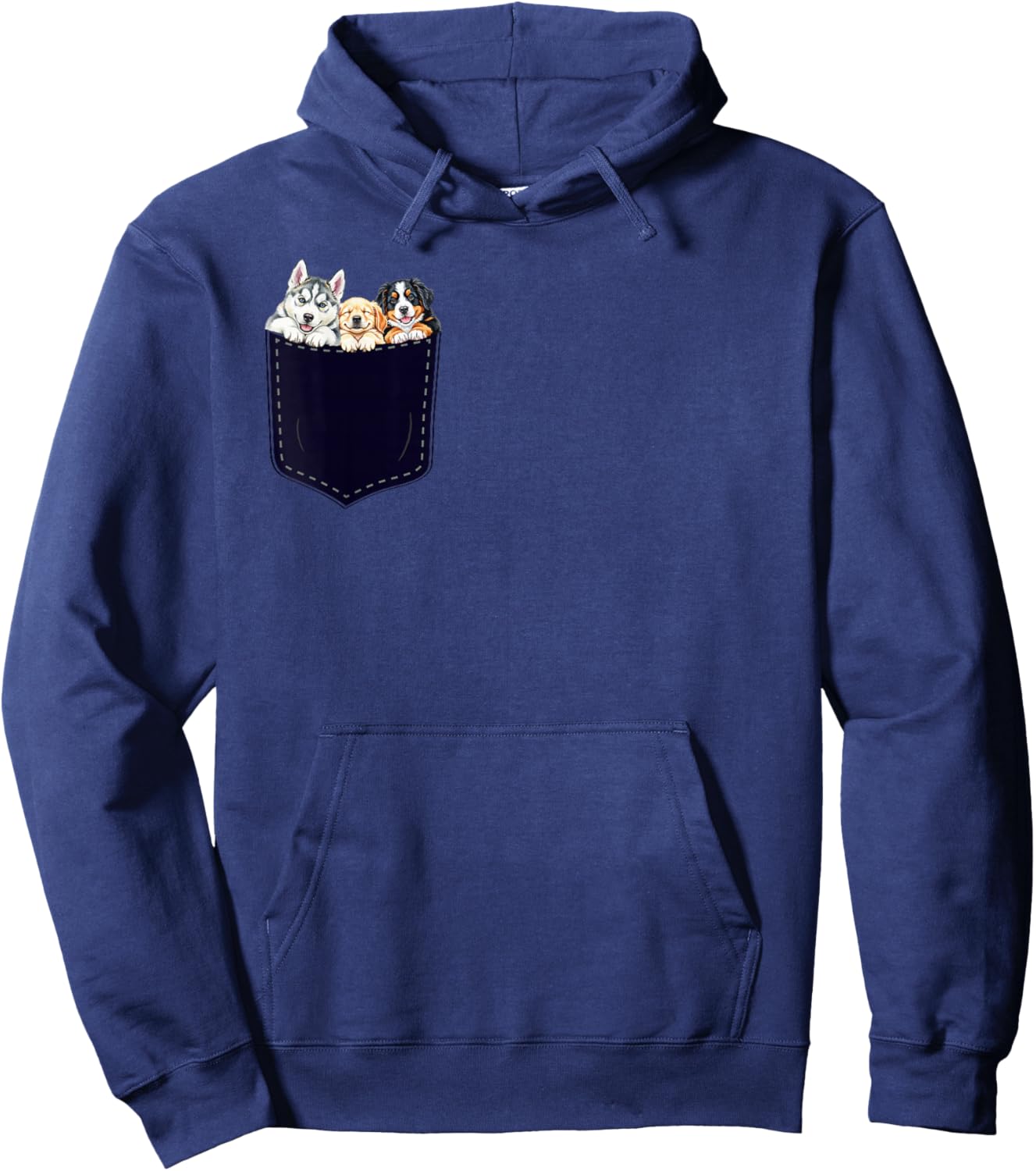 Cute Pocket Dog , Funny Puppy Lover Pet Art Hoodie - Hoodie | Navy