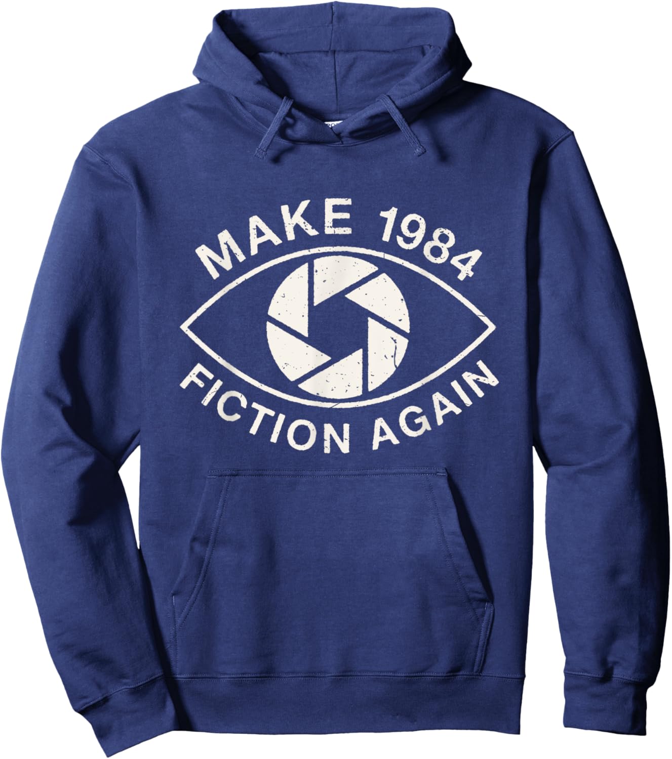 Make 1984 Fiction Again Dystopian Hoodie - Hoodie | Navy