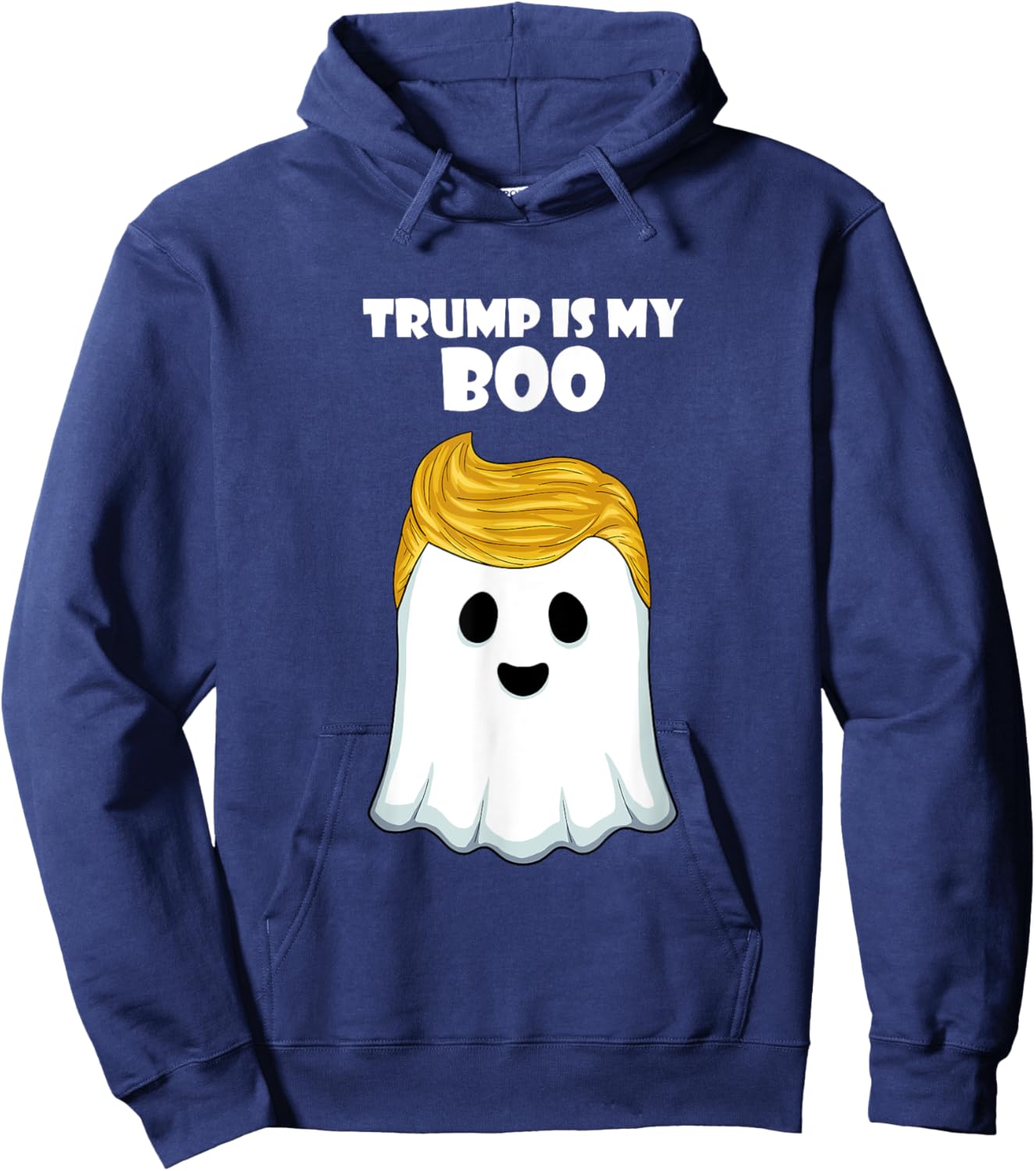 Trump 2024 Hair Funny Ghost Halloween Boo Hoodie - Hoodie | Navy