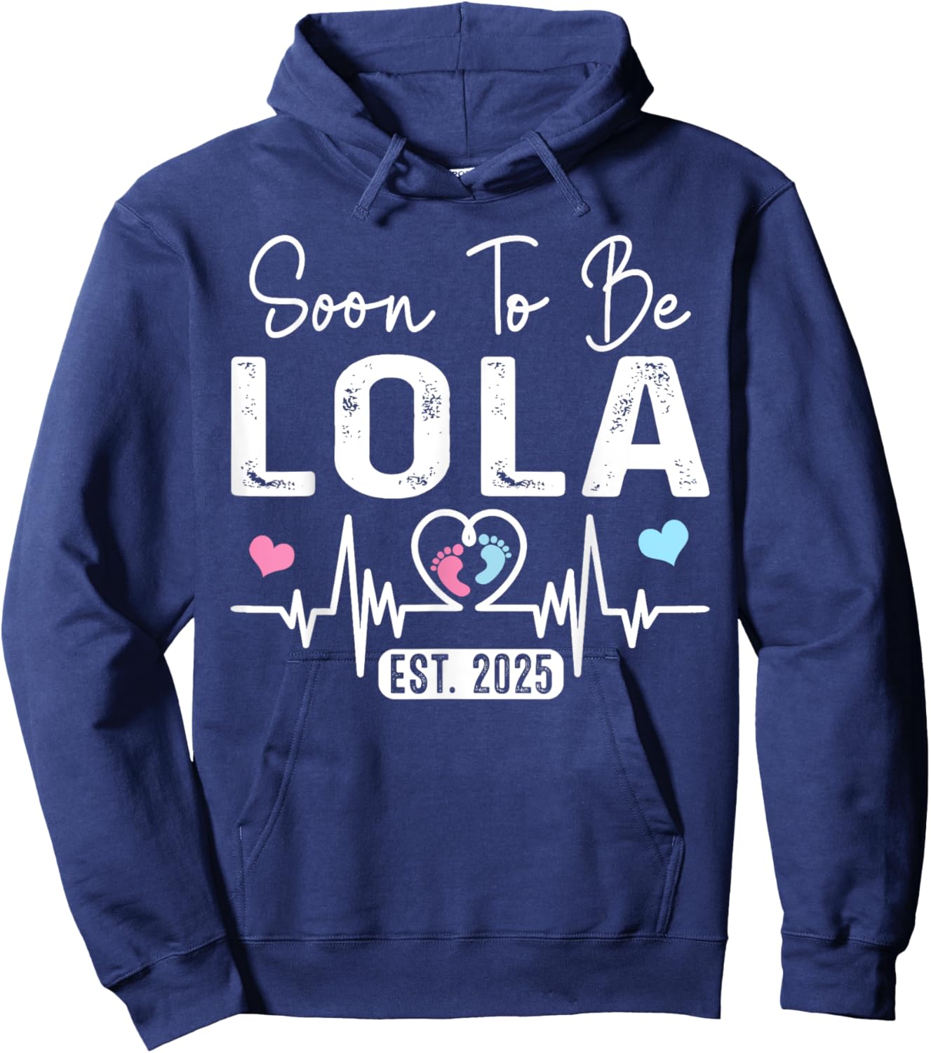 Vintage Soon To Be Lola Est. 2025 New Lola Hoodie - Hoodie | Navy