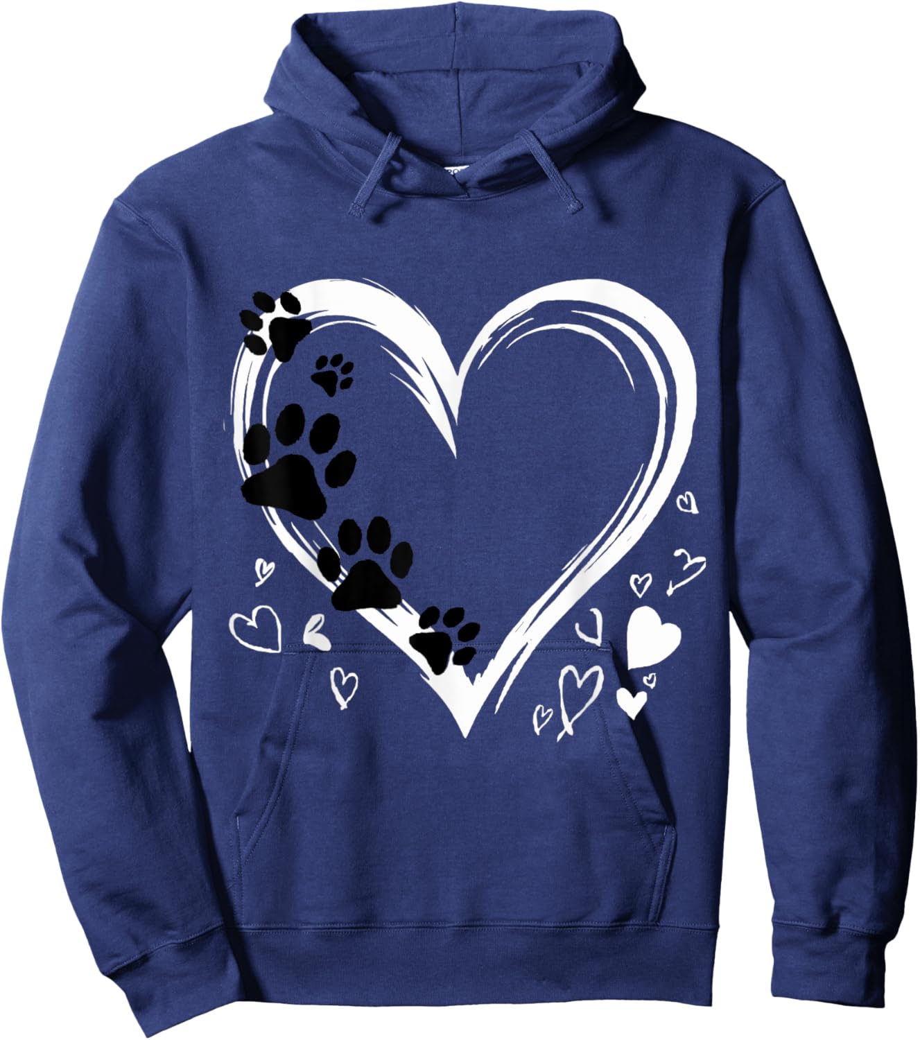 Heart Dog Lover Design - Walking the Dog Hoodie - Hoodie | Navy
