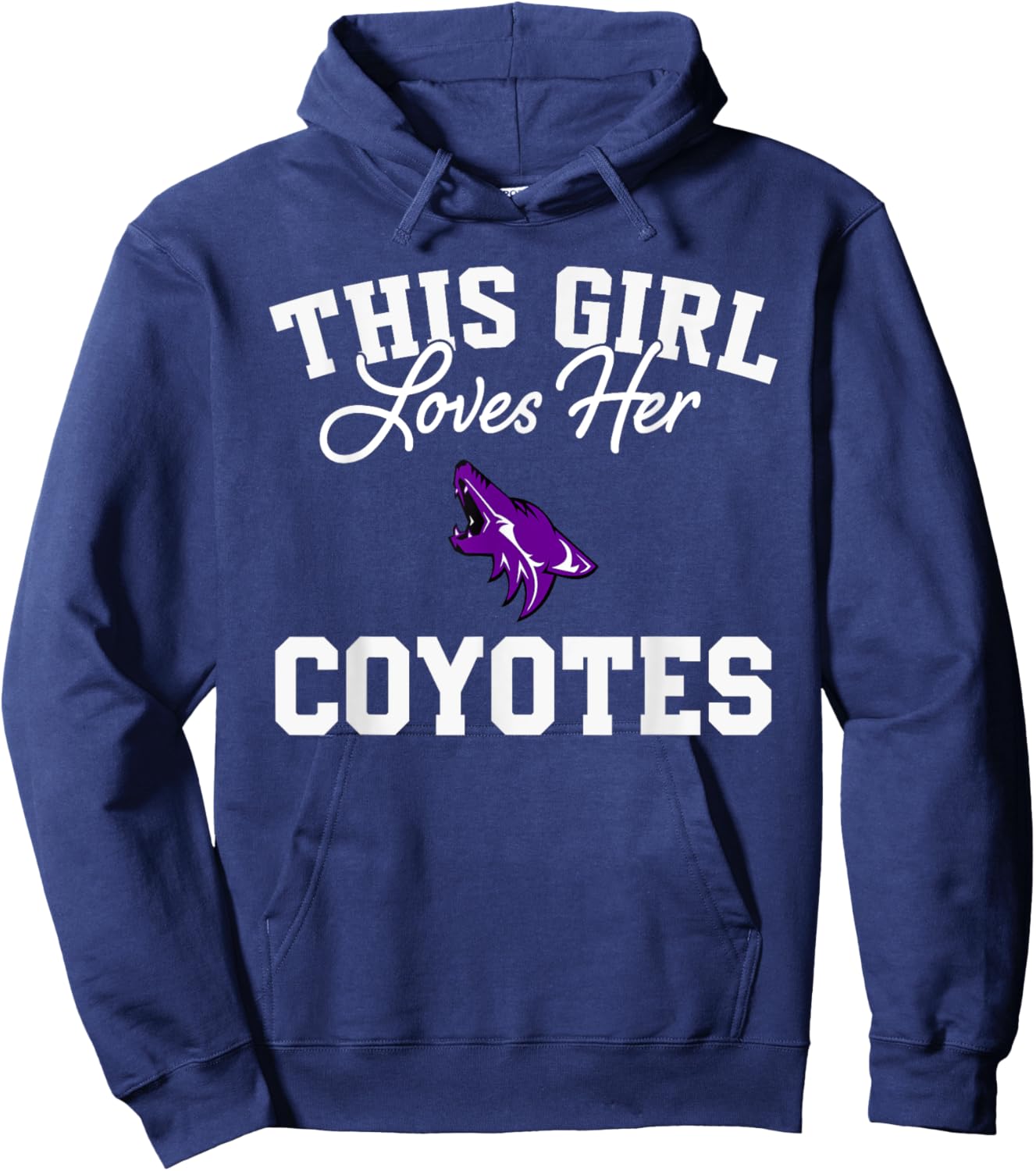 Anna Coyotes Logo This Girl Loves Her HS Hoodie - Hoodie | Navy