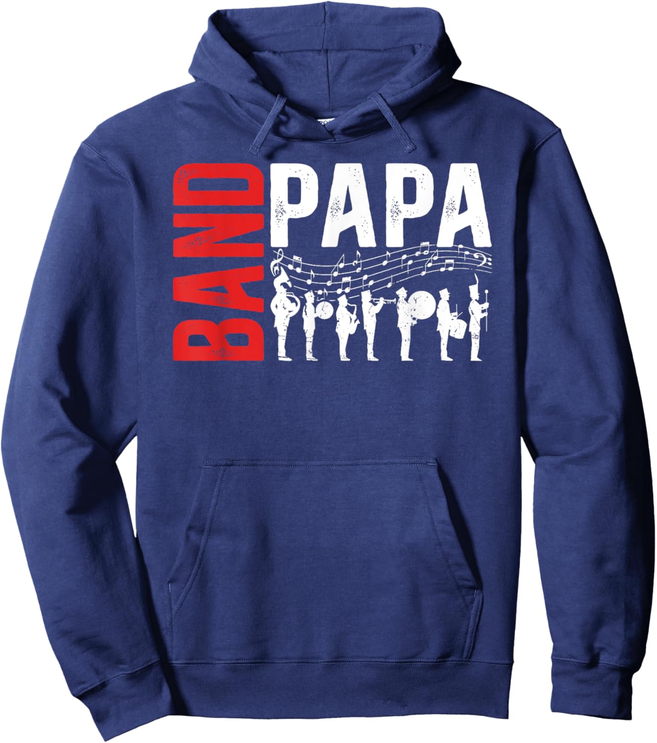 Band Papa Proud Marching Band Papa Grandpa Hoodie - Hoodie | Navy