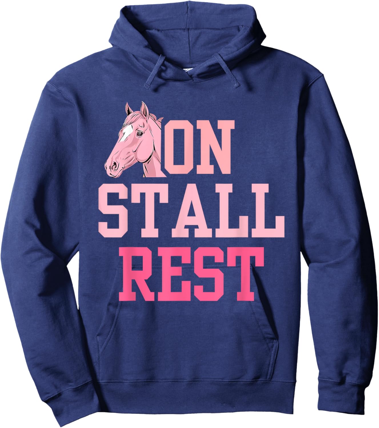On Stall Rest Get Well Horse Design Hoodie - Hoodie | Navy
