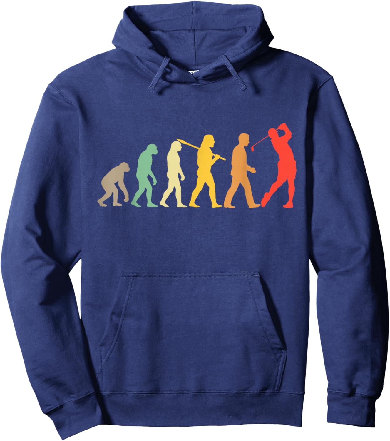 Retro Golf Evolution Funny Golfer Hoodie - Hoodie | Navy