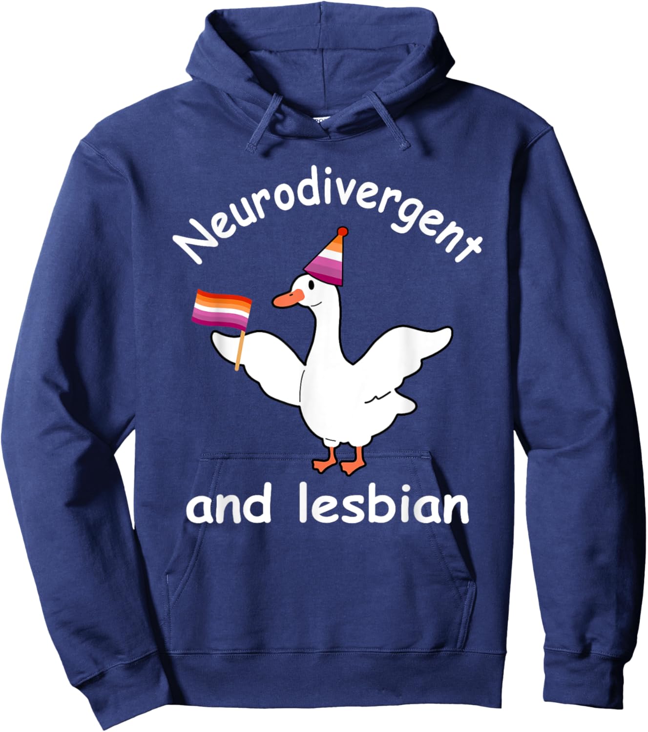 Neurodivergent&Lesbian Funny LGBT Design Hoodie - Hoodie | Navy