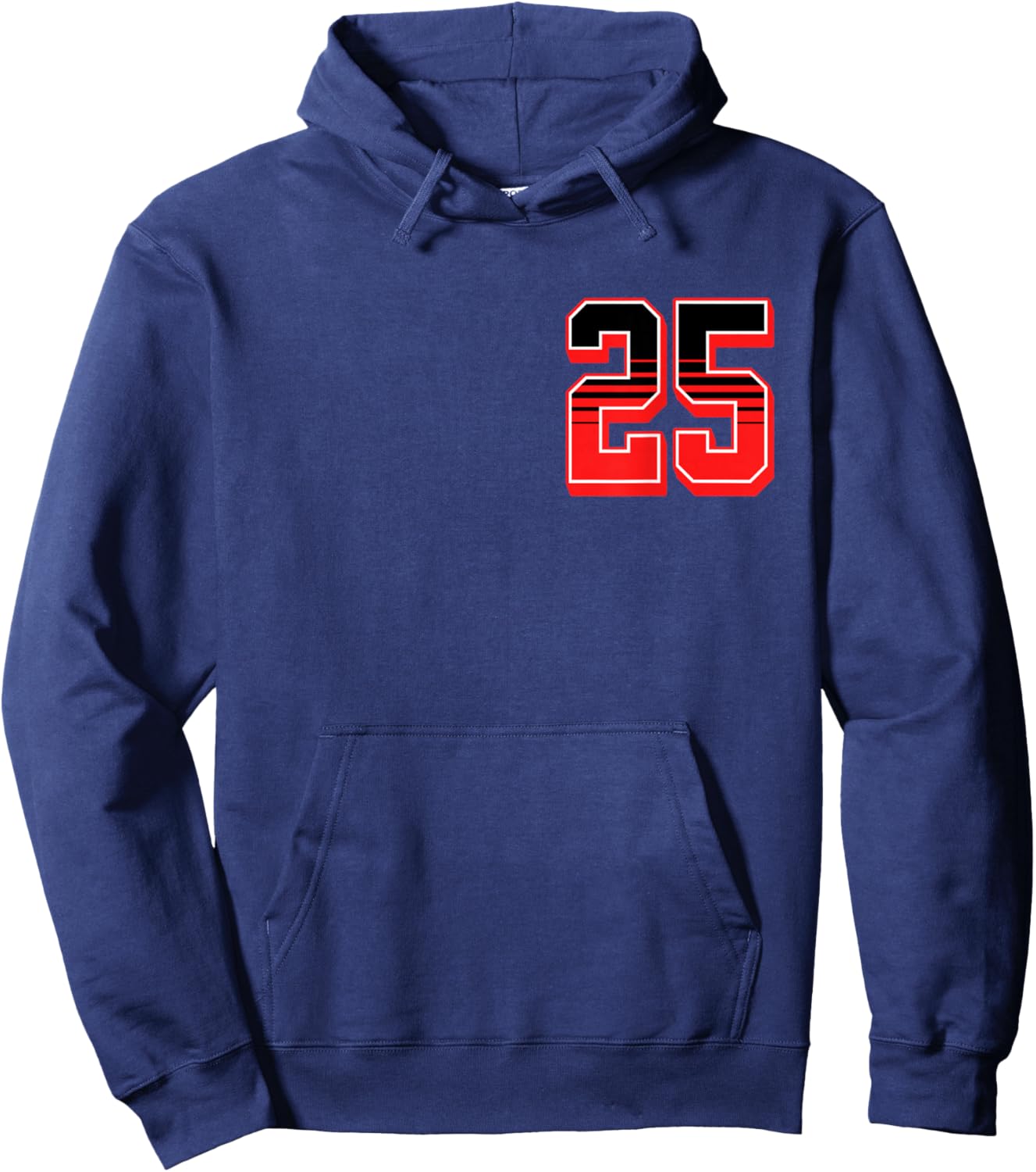Red Black Sports Team Number #25 Hoodie - Hoodie | Navy