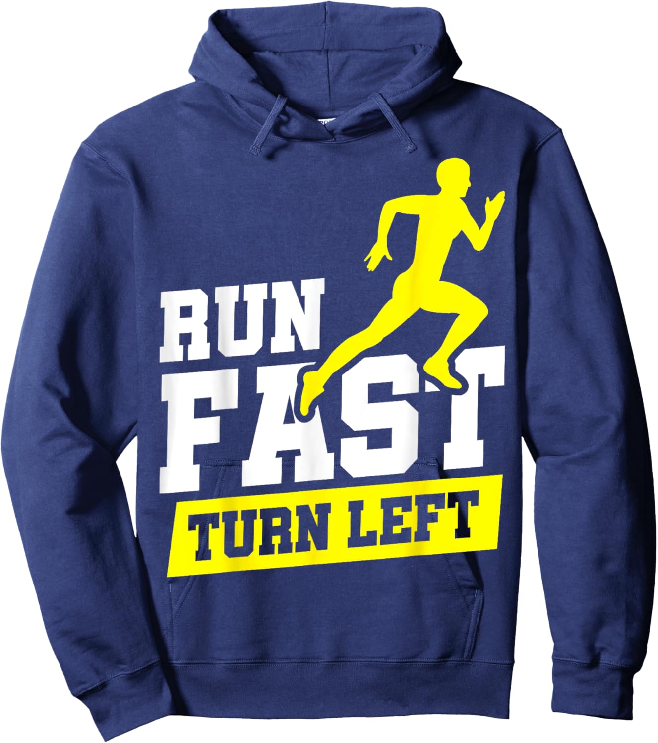Run Fast Turn Left Track Hoodie - Hoodie | Navy