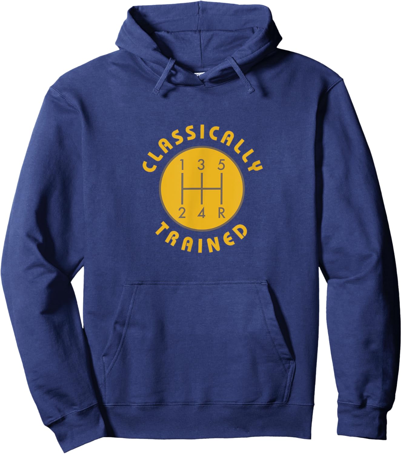 Tuscan Radar Designs Classically Trained Gear Shift Knob Funny -Adults Black Small Classic Fit Polyester 100% Short Sleeve Classic Collar Pull On 1 Count Hoodie - Hoodie | Navy