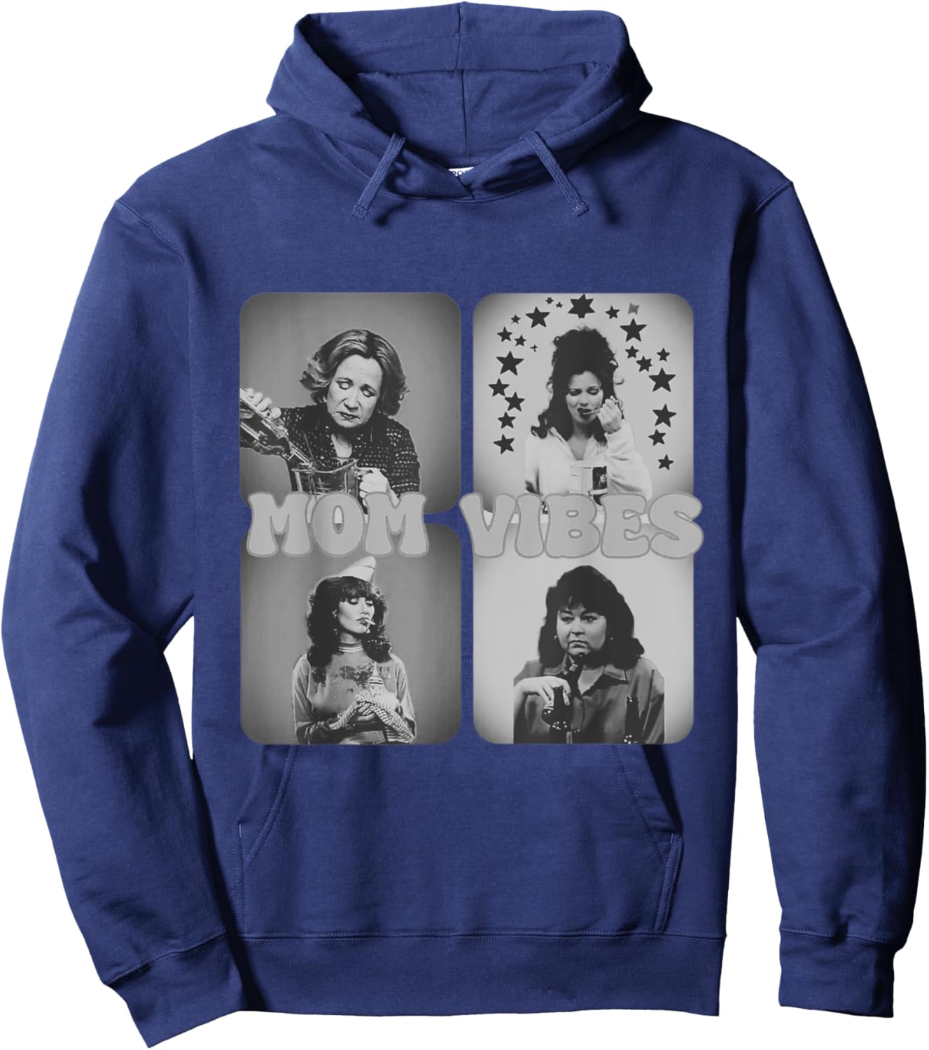 Retro Mom 90’s Vibes Vintage Mother's Day Hoodie - Hoodie | Navy