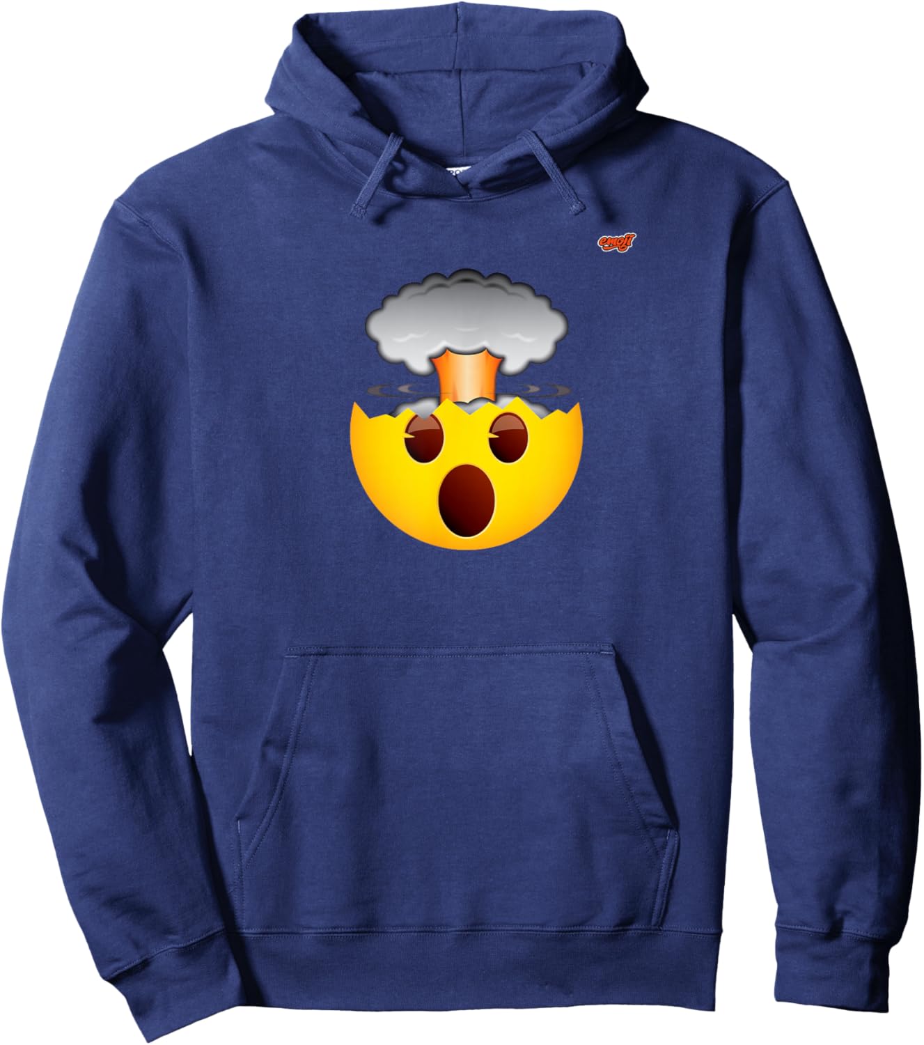 Official Emoji Yellow Smile Explosion Exploding Hoodie - Hoodie | Navy
