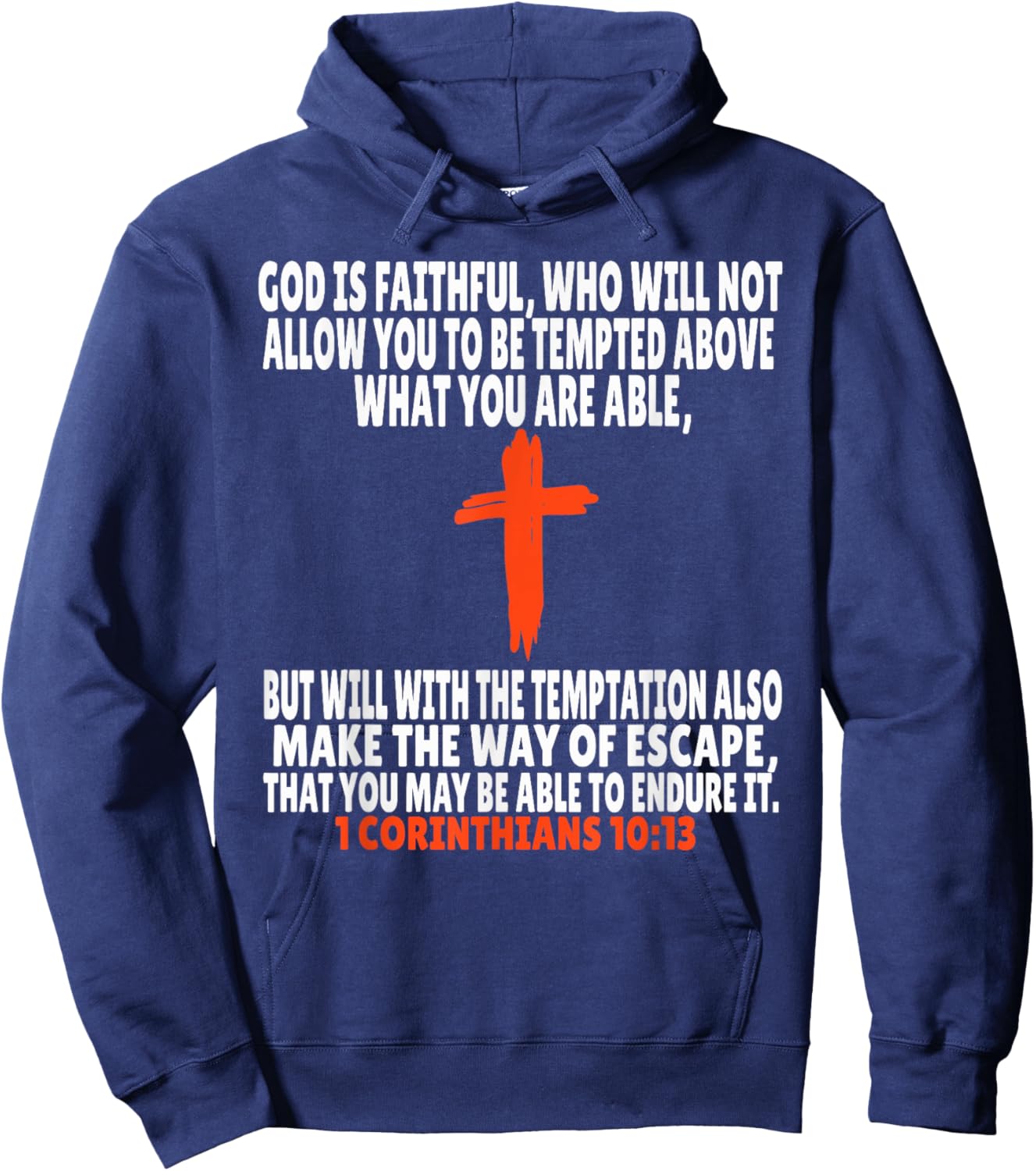 1 Corinthians 10:13 Bible Verses Scripture Hoodie - Hoodie | Navy