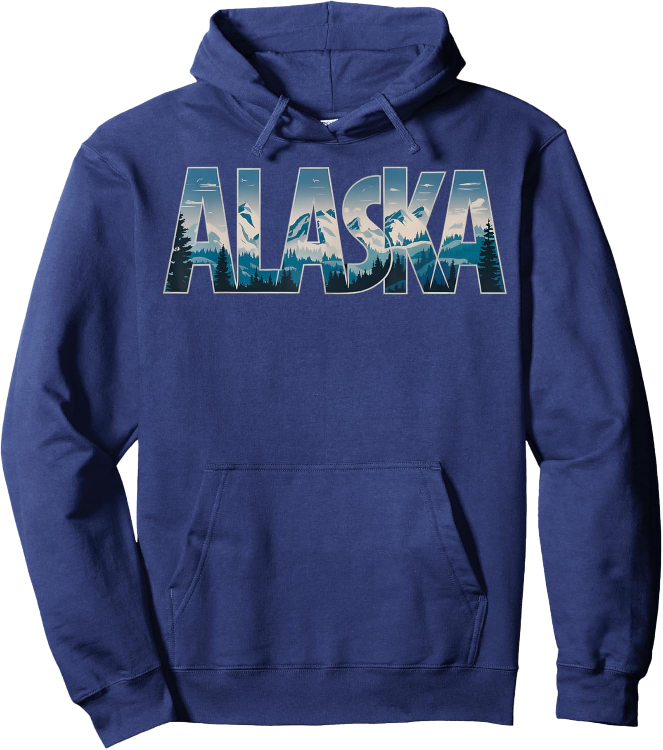 Alaskan Snowy Mountain Alaska Day Gifts Alaska Hoodie - Hoodie | Navy
