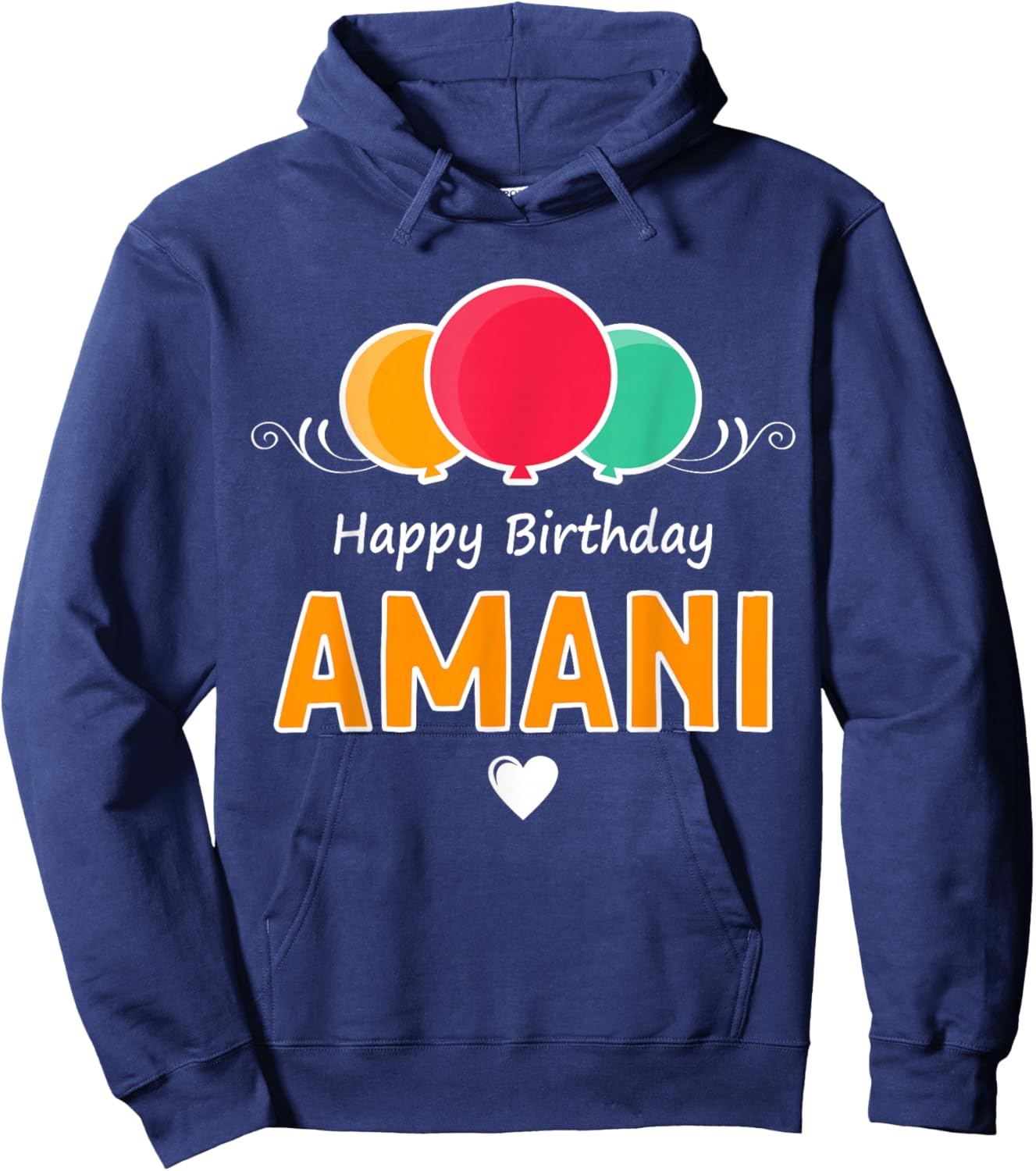Happy Birthday saying Amani Hoodie - Hoodie | Navy