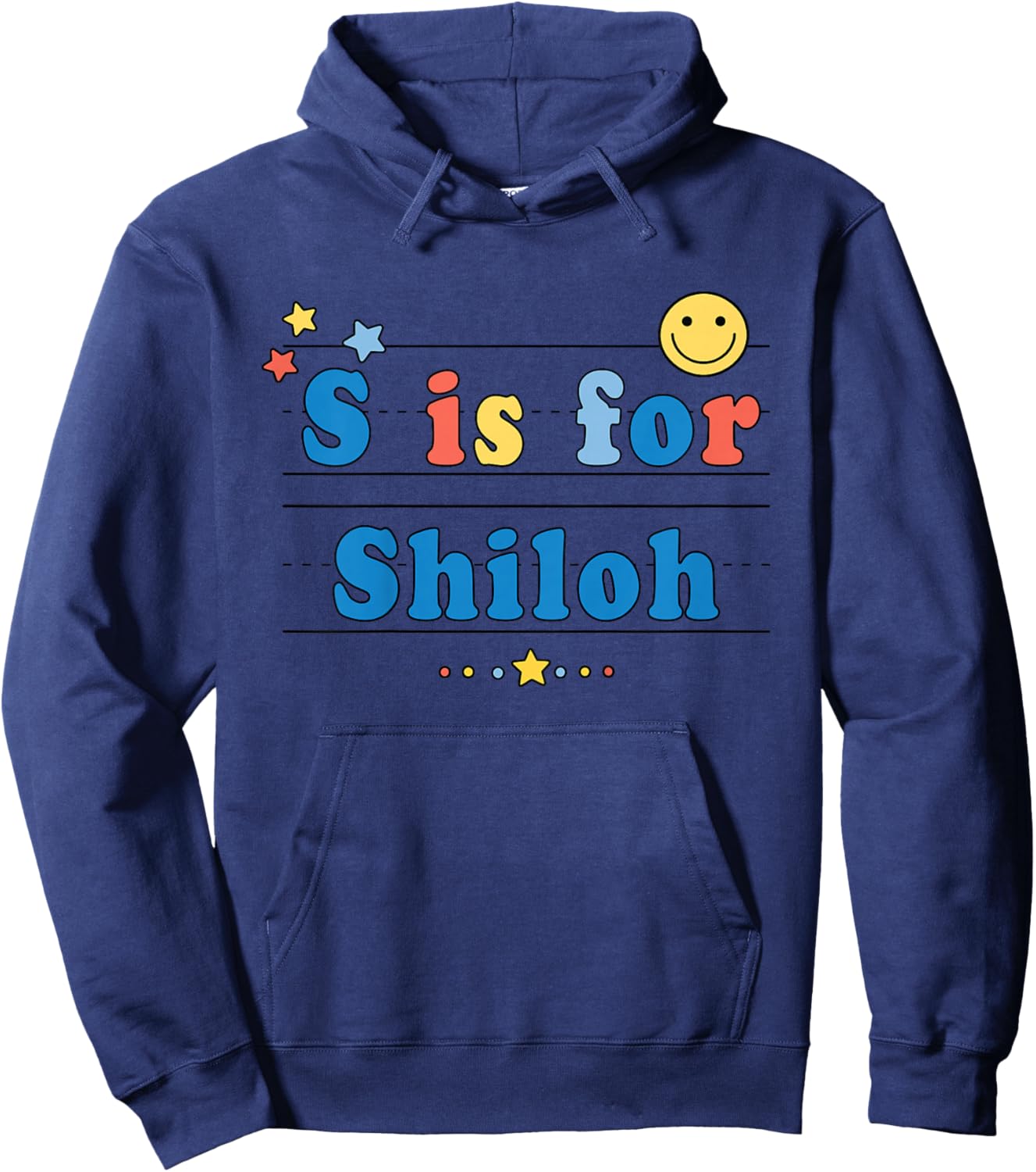Kids Shiloh Name Shirt Alphabet S is for Shiloh Hoodie - Hoodie | Navy