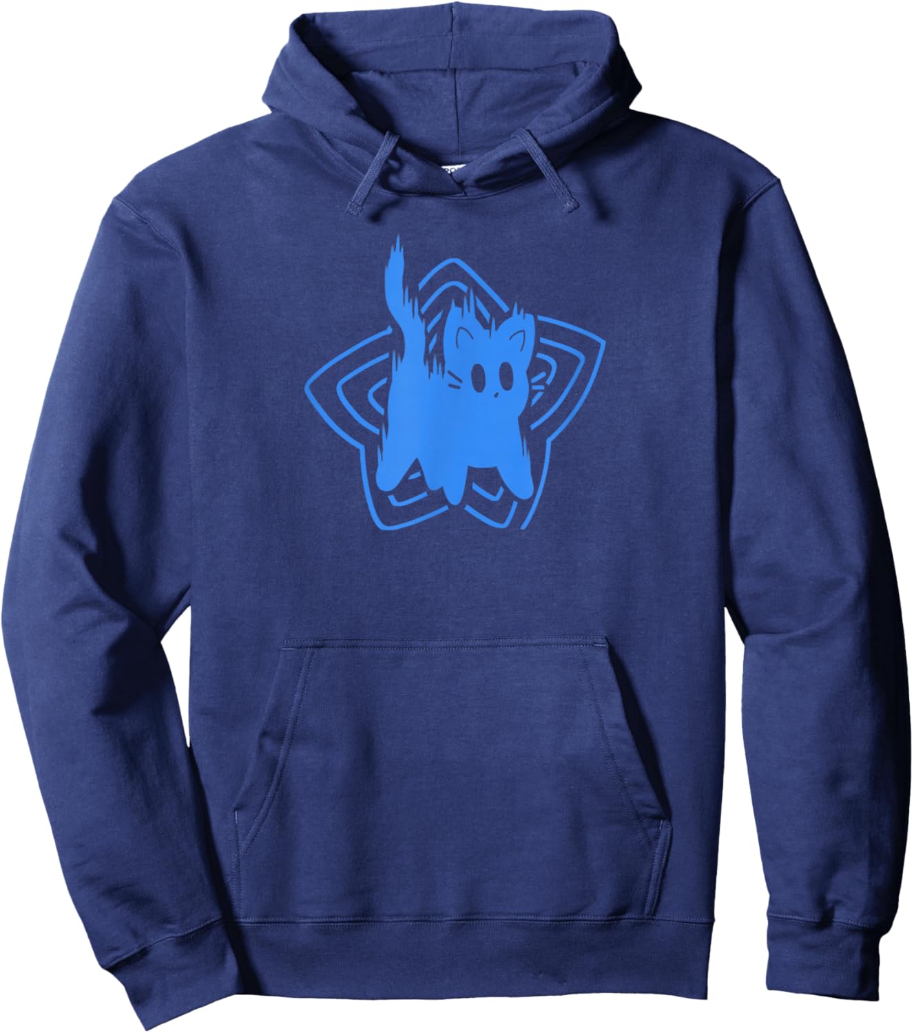 Y2K 90s Cute Scary Tomcat Cat Scared Hoodie - Hoodie | Navy
