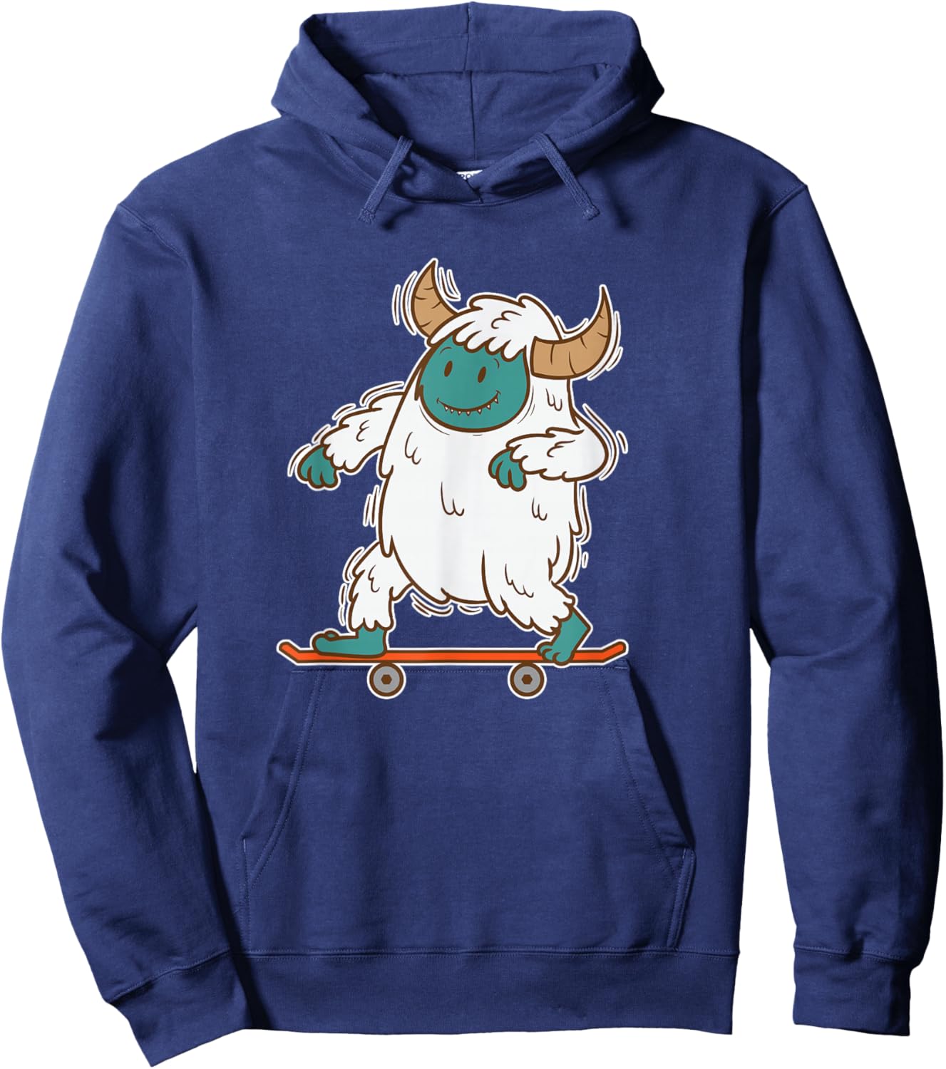 Yeti skating Snowman Hoodie - Hoodie | Navy