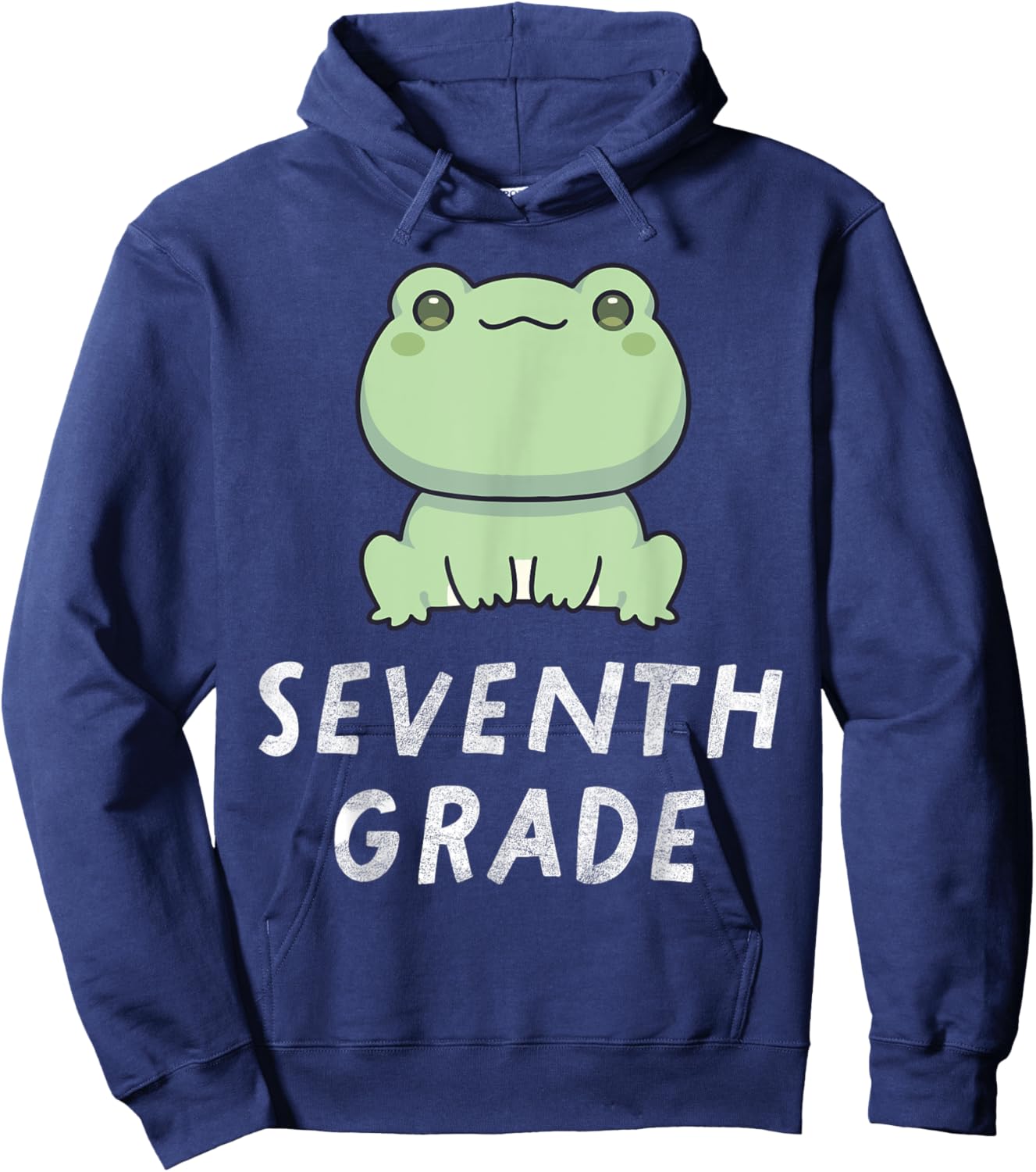 7th Grade Frog Back To School Student Teacher Hoodie - Hoodie | Navy