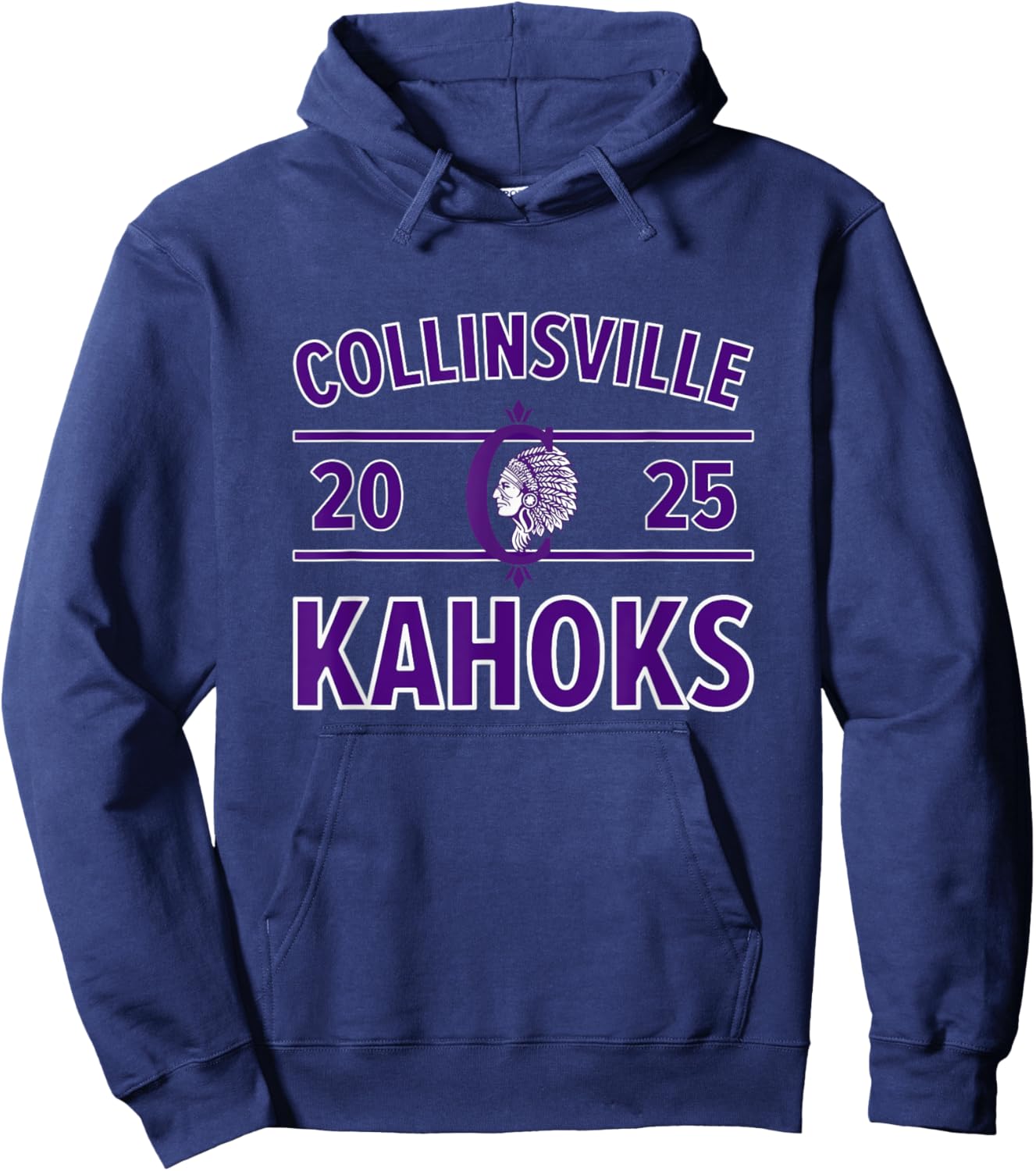 Collinsville Kahoks Logo 2025 HS Hoodie - Hoodie | Navy
