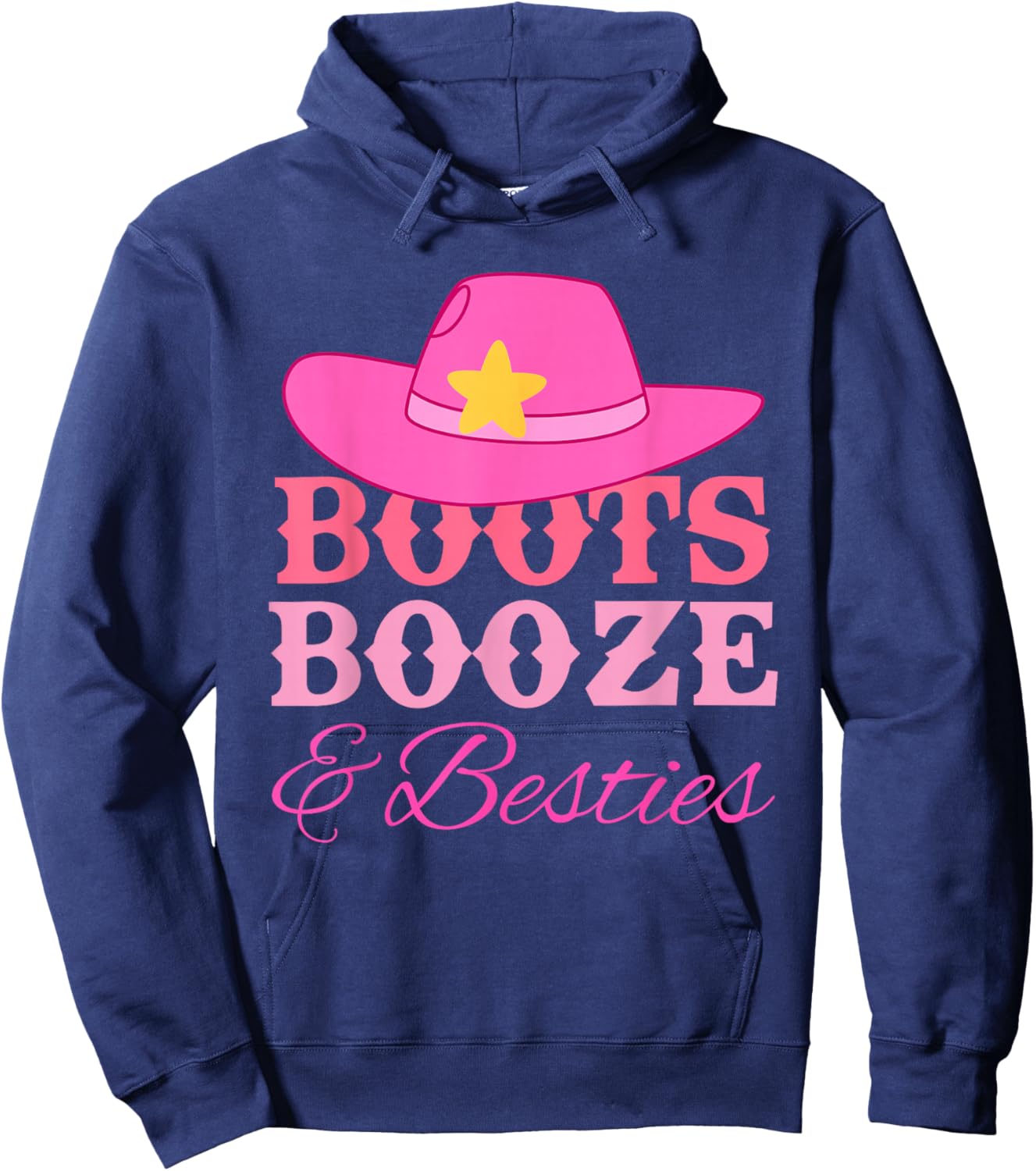 Boots, Booze & Besties, Party Vibe Hoodie - Hoodie | Navy