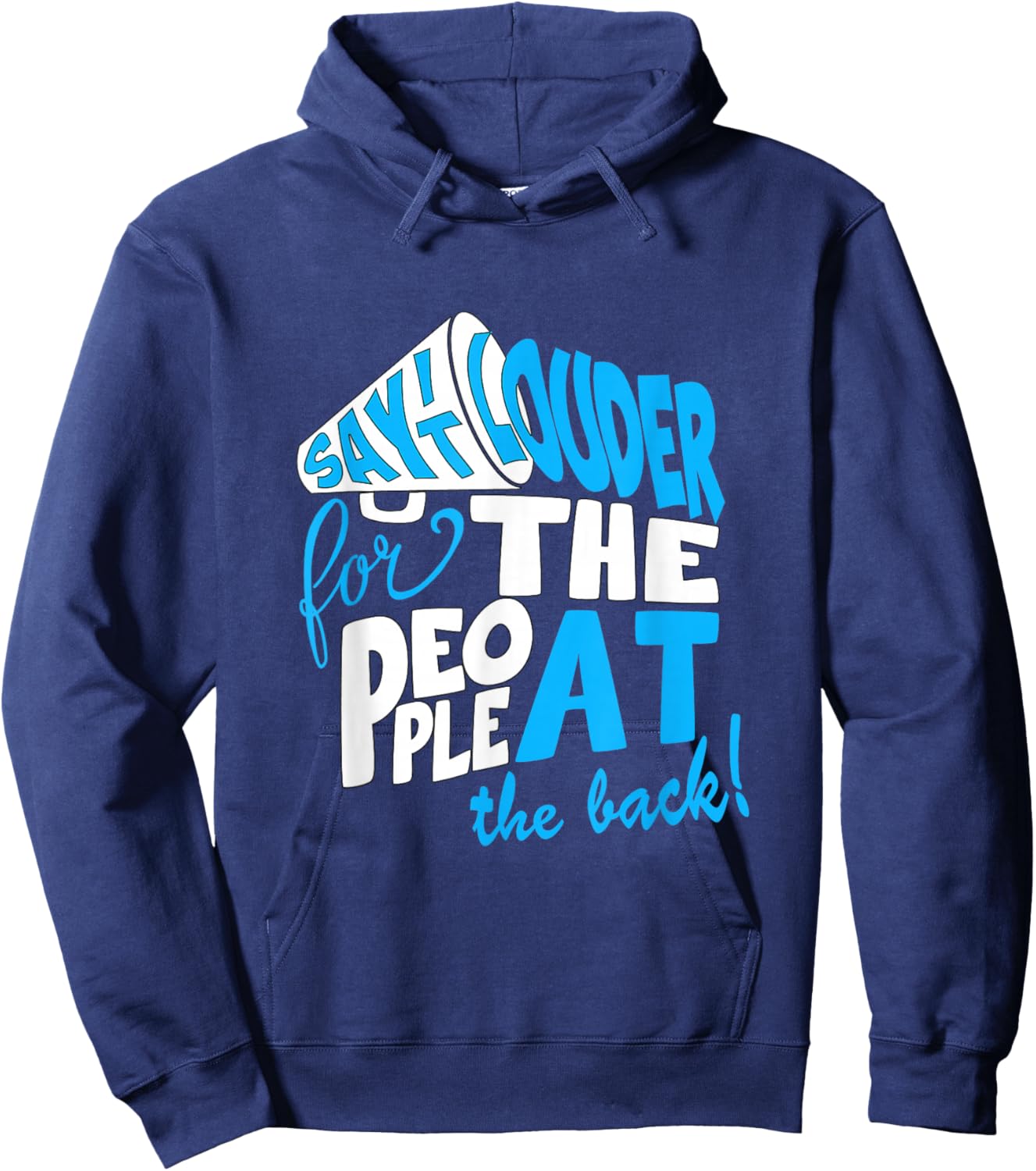 Blue Color Say It Louder Blue Graphic Hoodie - Hoodie | Navy