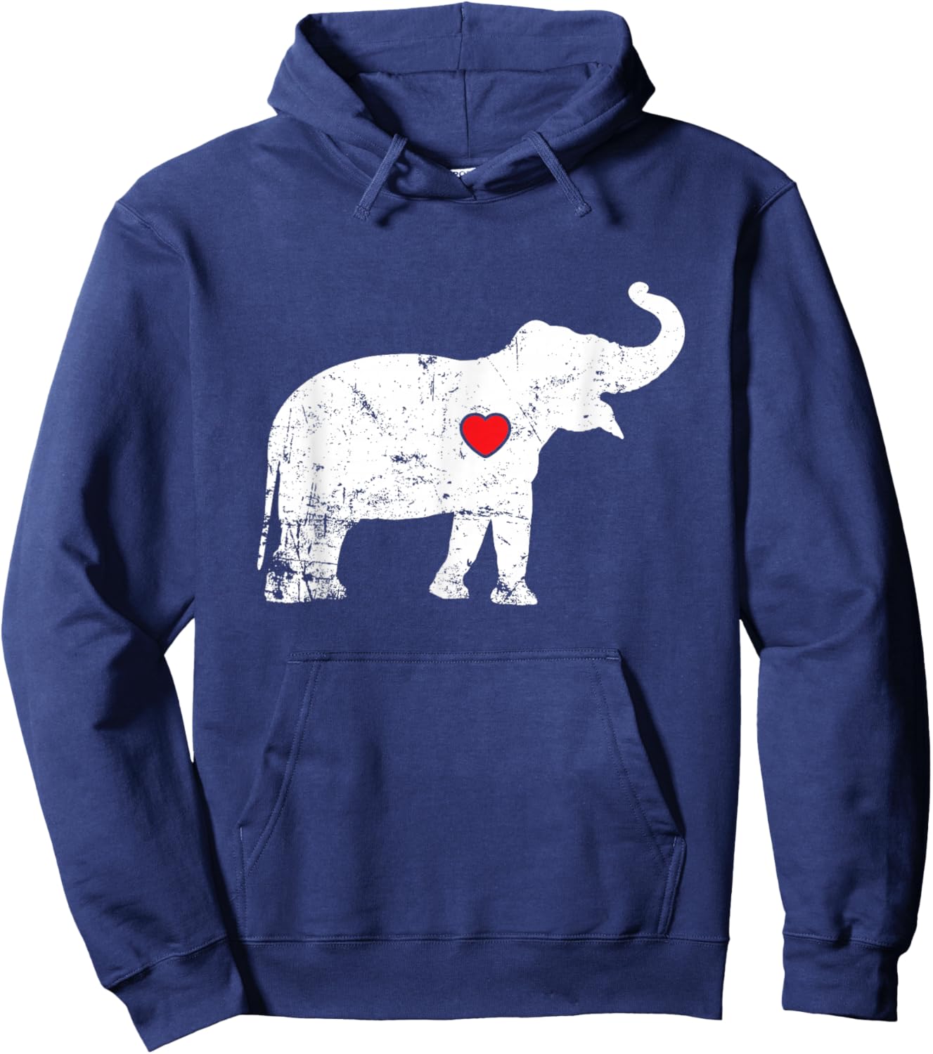Elephant with red Heart Hoodie - Hoodie | Navy