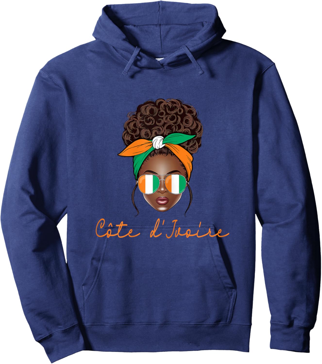 Ivory Coast Girl Ivorian Woman Flag Hoodie - Hoodie | Navy