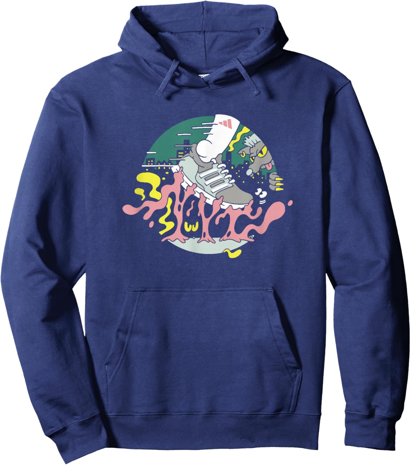 adidas Badge of Sport Run NYC Graphic Hoodie - Hoodie | Navy