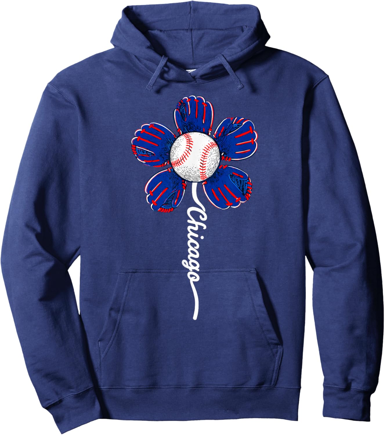 Chicago Flower Women Boys Girls Kids Hoodie - Hoodie | Navy
