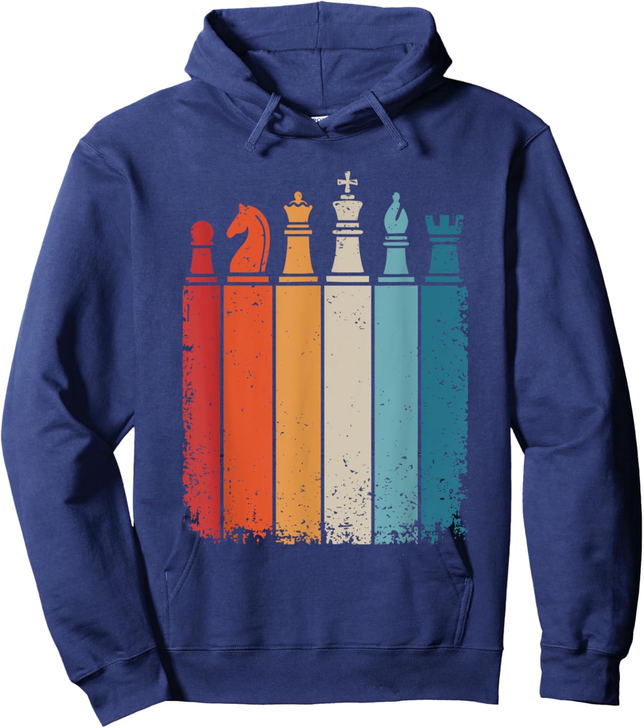Chess Player Vintage Chess Pieces Hoodie - Hoodie | Navy