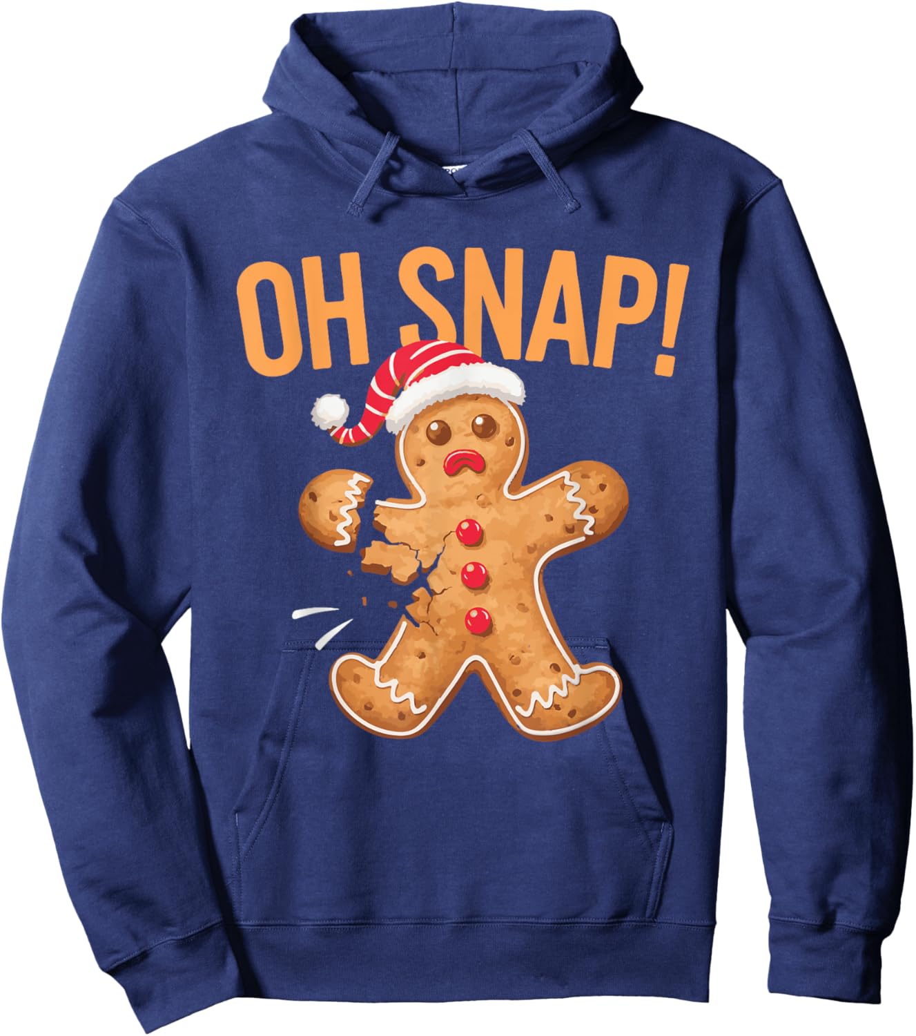 Gingerbread Man Oh Snap Christmas Hoodie - Hoodie | Navy