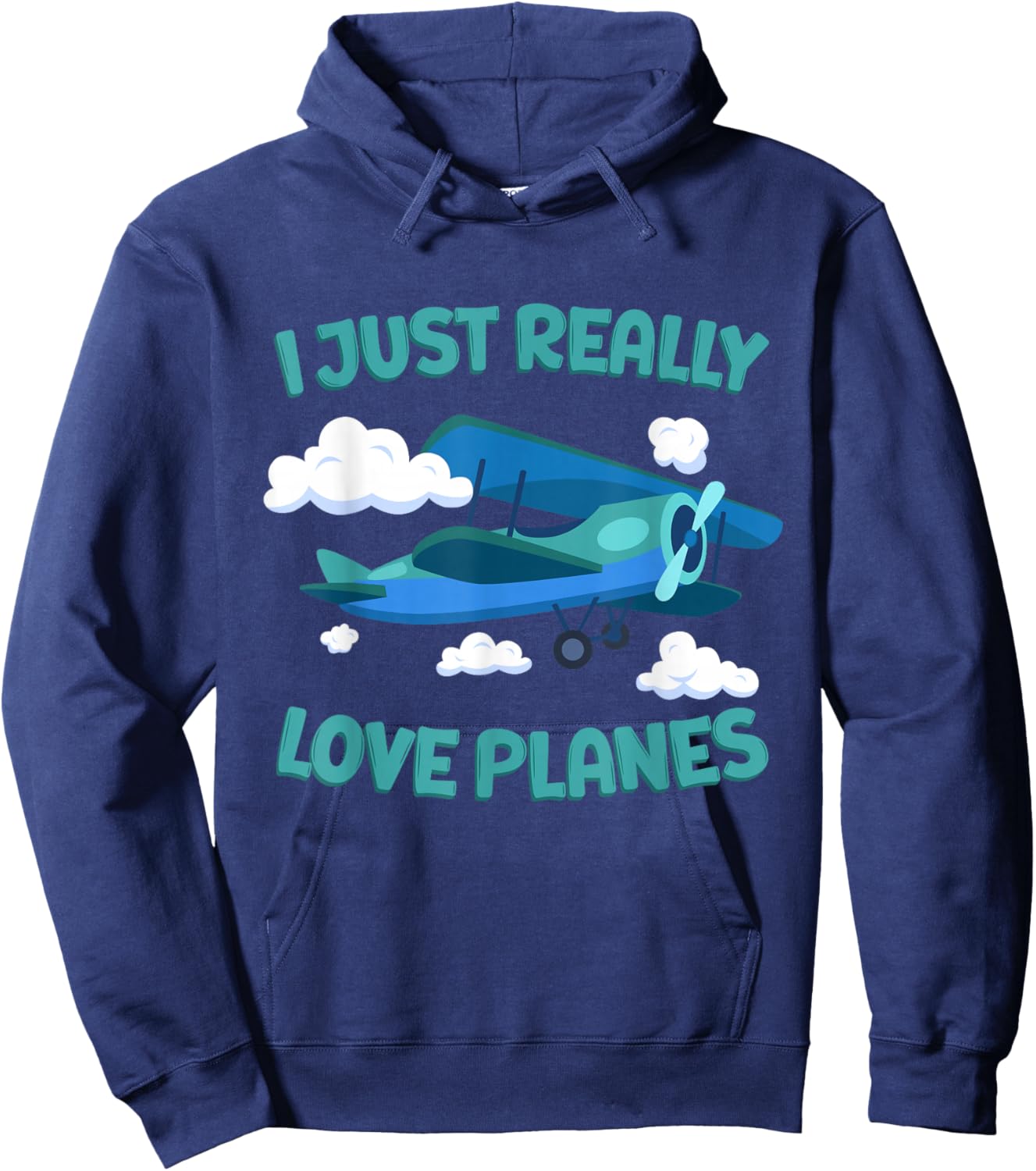 Airplane Lover Kids I Just Really Love Planes Hoodie - Hoodie | Navy