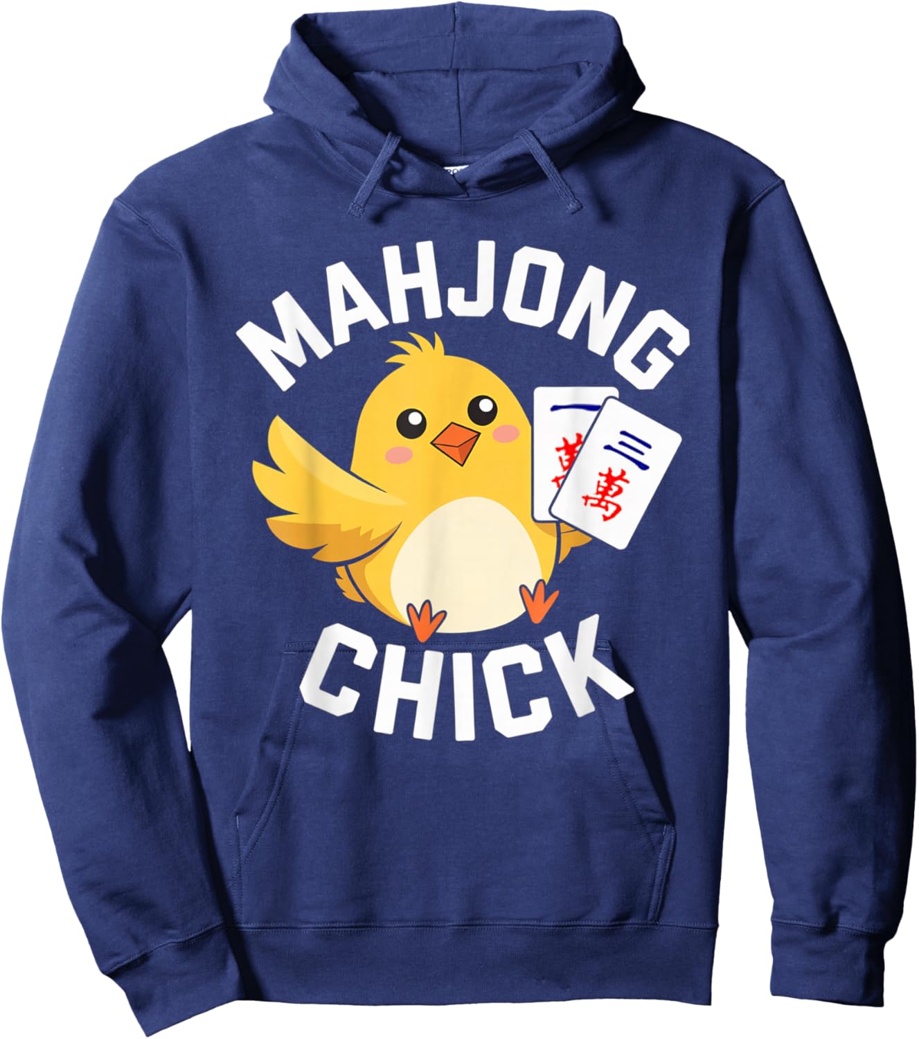 Mahjong Chick Chinese Board Game Player Hoodie - Hoodie | Navy