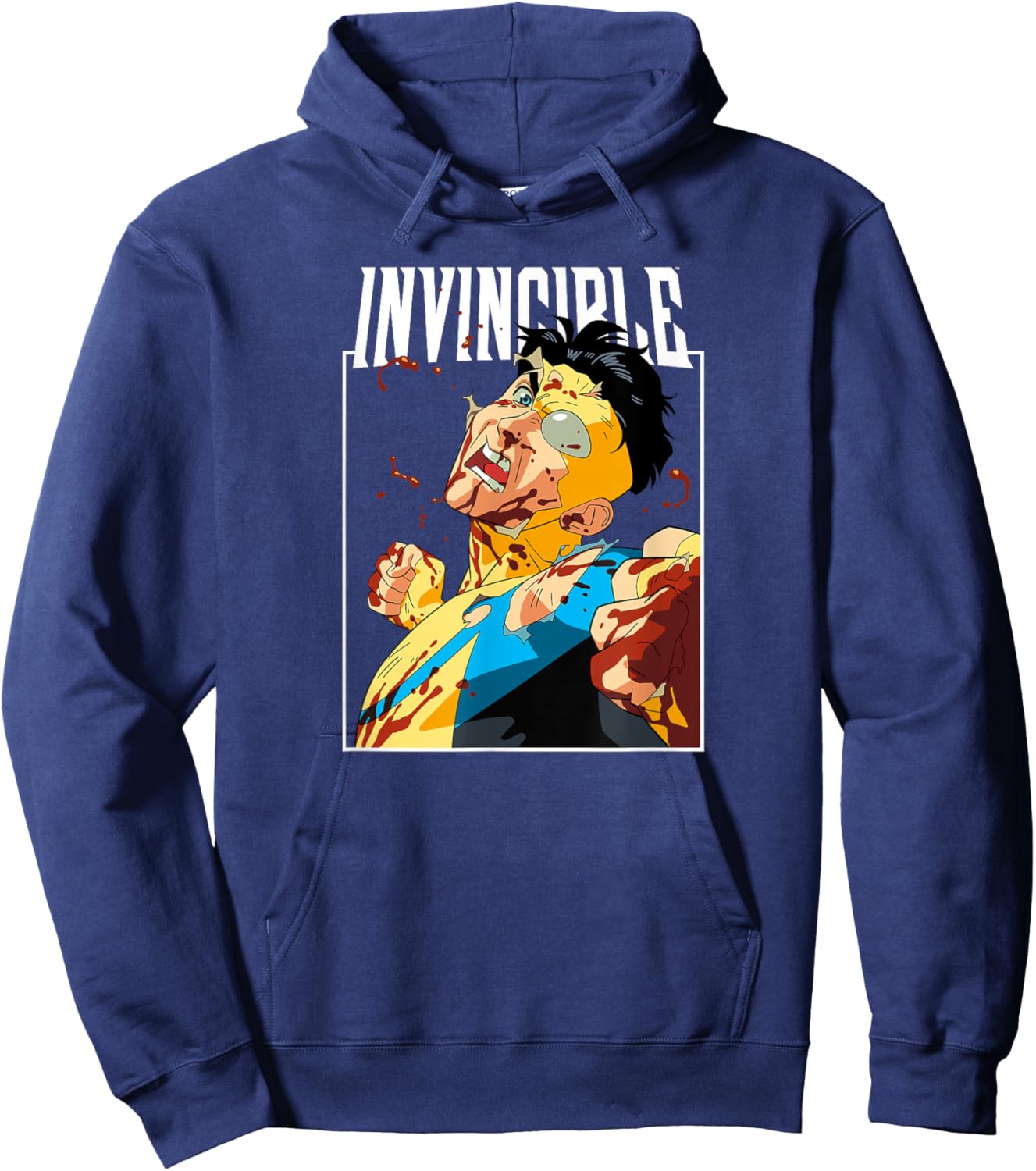 Invincible - Battle Damaged Mark Character Logo Hoodie - Hoodie | Navy