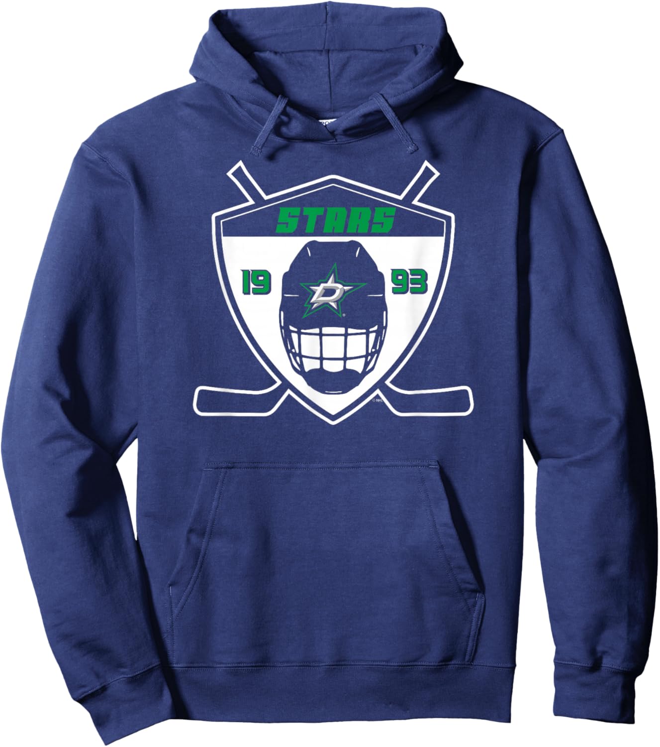 Dallas Stars Shield Black Officially Licensed Hoodie - Hoodie | Navy