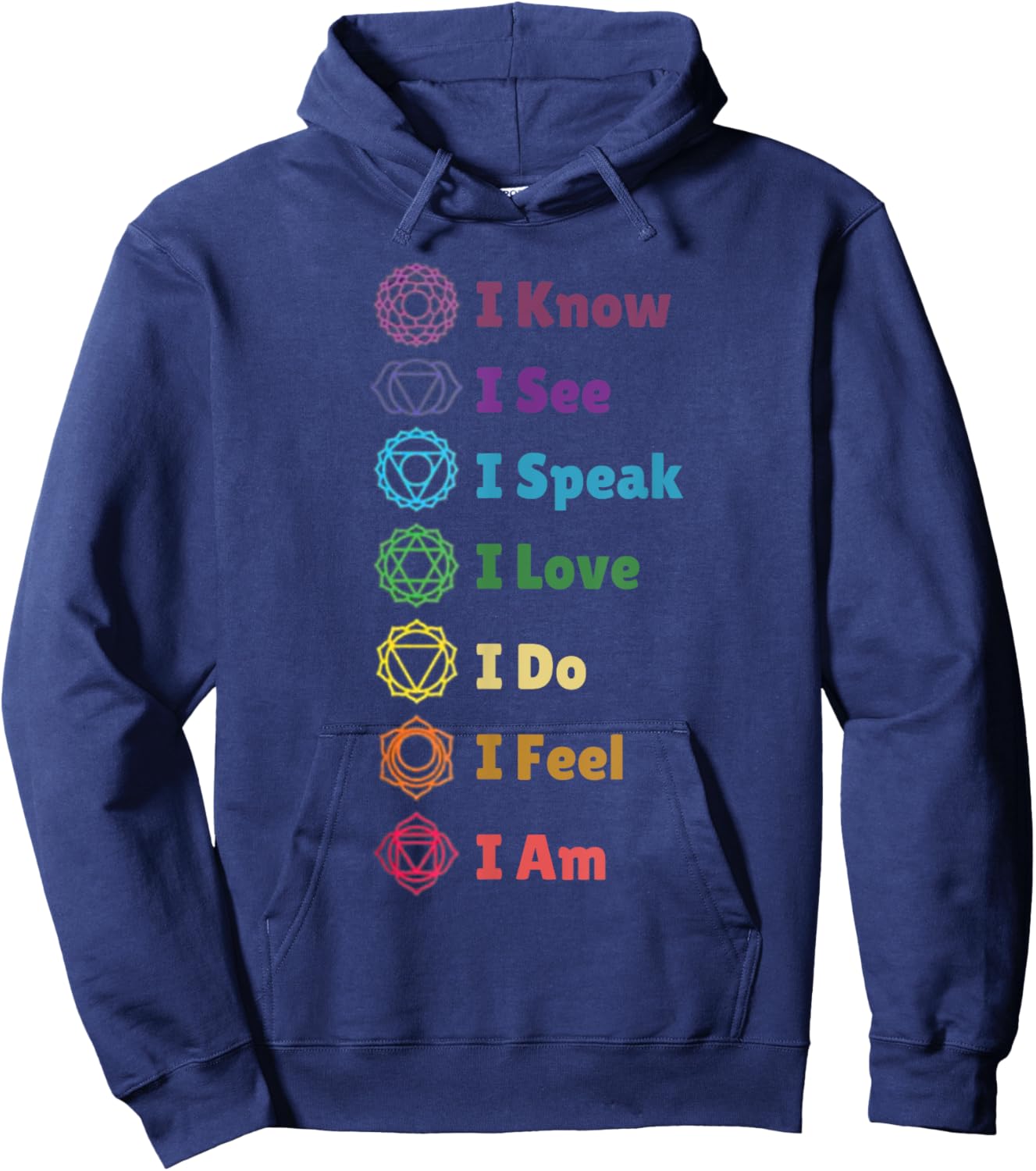 Chakra Alignment, Yoga, Meditation Spiritual Hoodie - Hoodie | Navy
