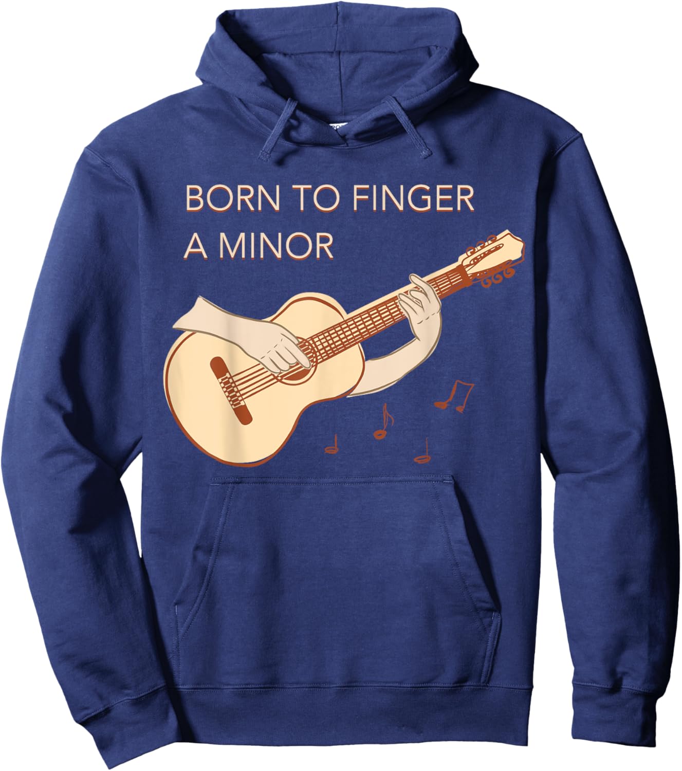 Born To Finger A Minor Guitar Musician Hoodie - Hoodie | Navy