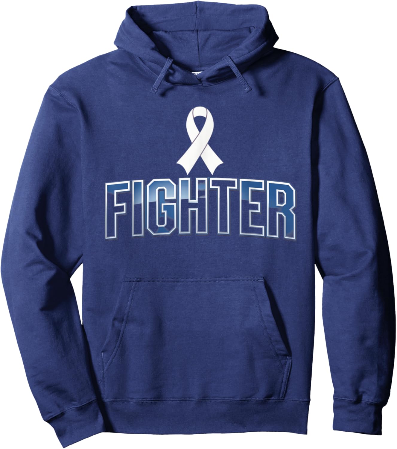 Lung Cancer Awareness Ribbon Support Squad Hoodie - Hoodie | Navy
