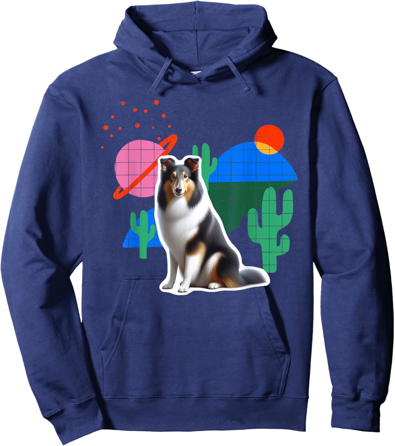 Collie Desert Design Dog Women Kids Hoodie - Hoodie | Navy