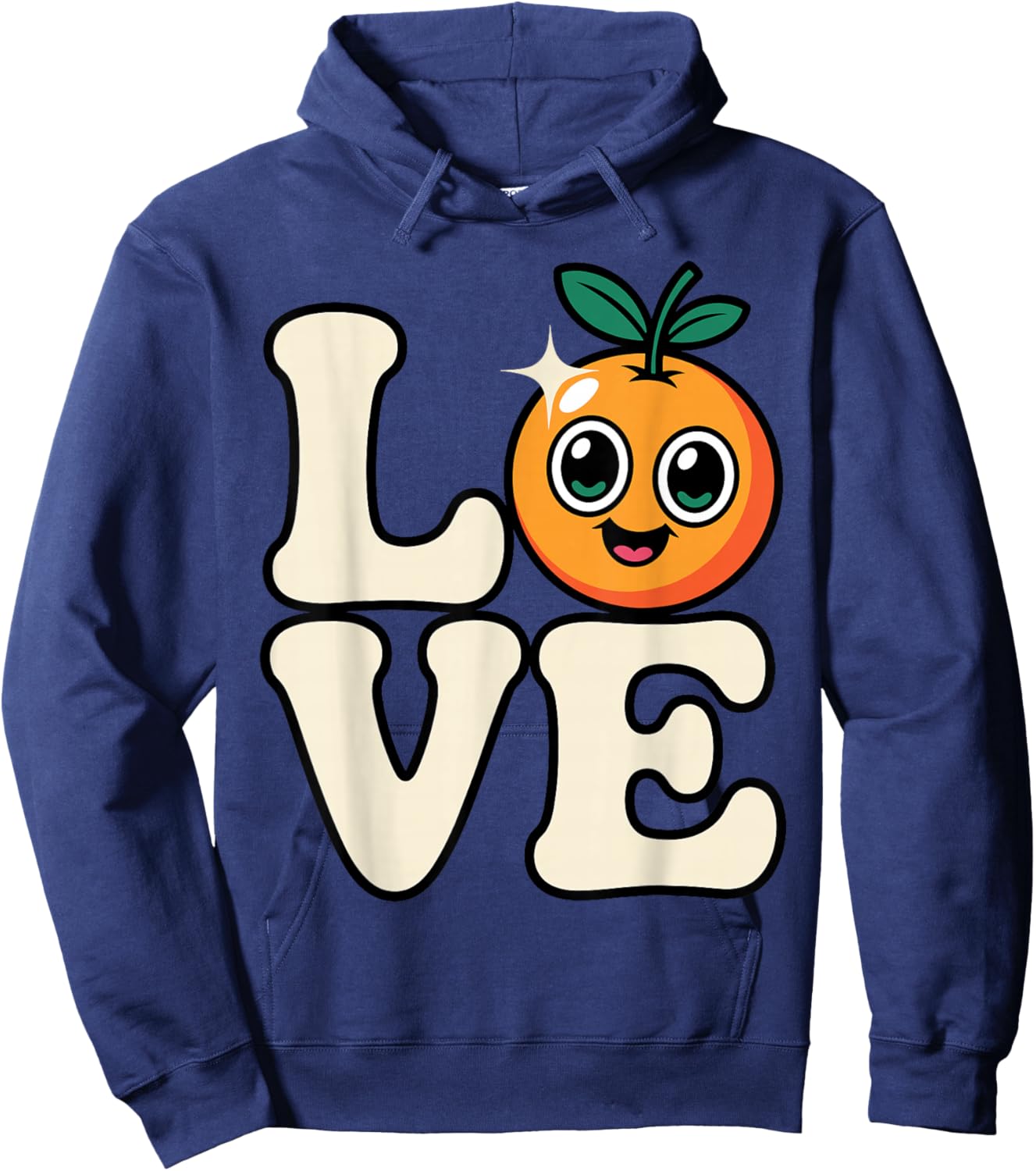 Orange Art Women Kids Vegan Orange Fruit Lovers Hoodie - Hoodie | Navy