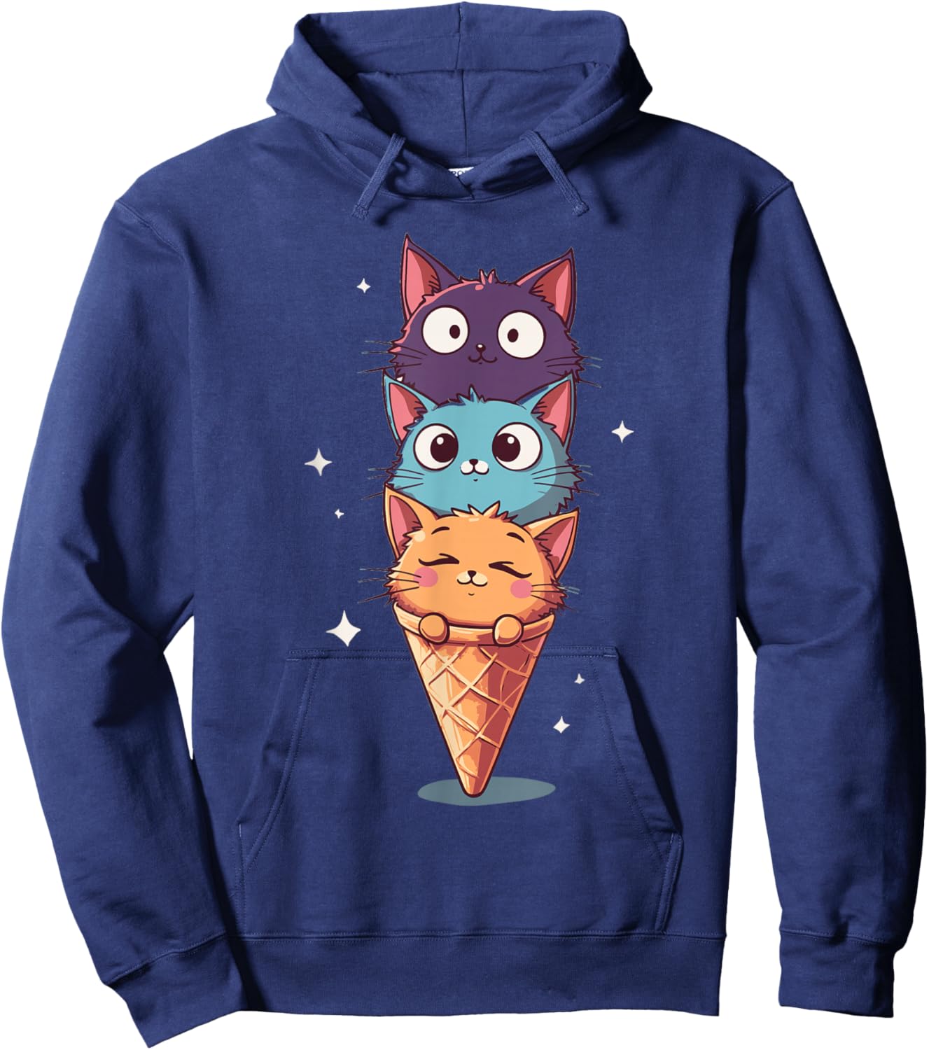 Kawaii Funny Men Women Girls Kids Hoodie - Hoodie | Navy