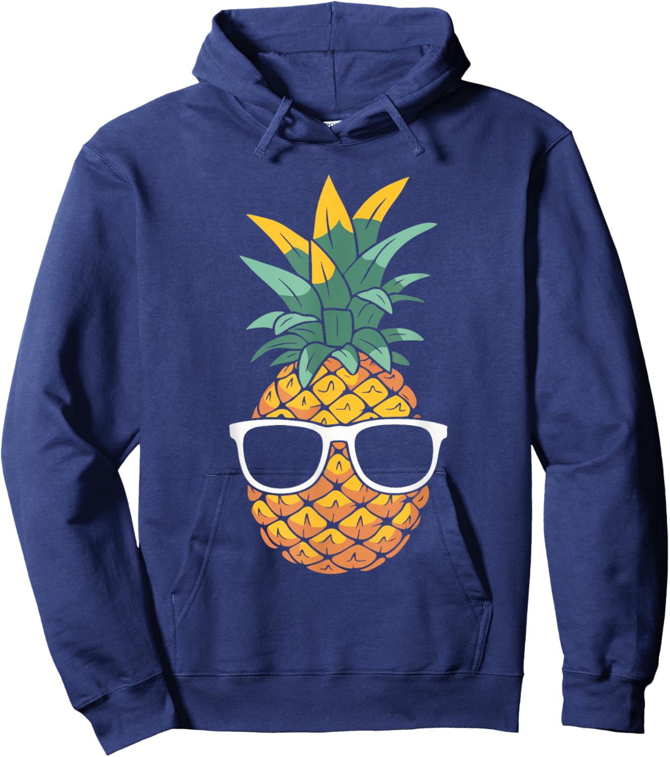 Cool Pineapple Wearing Sunglasses Funny Fruit Hoodie - Hoodie | Navy