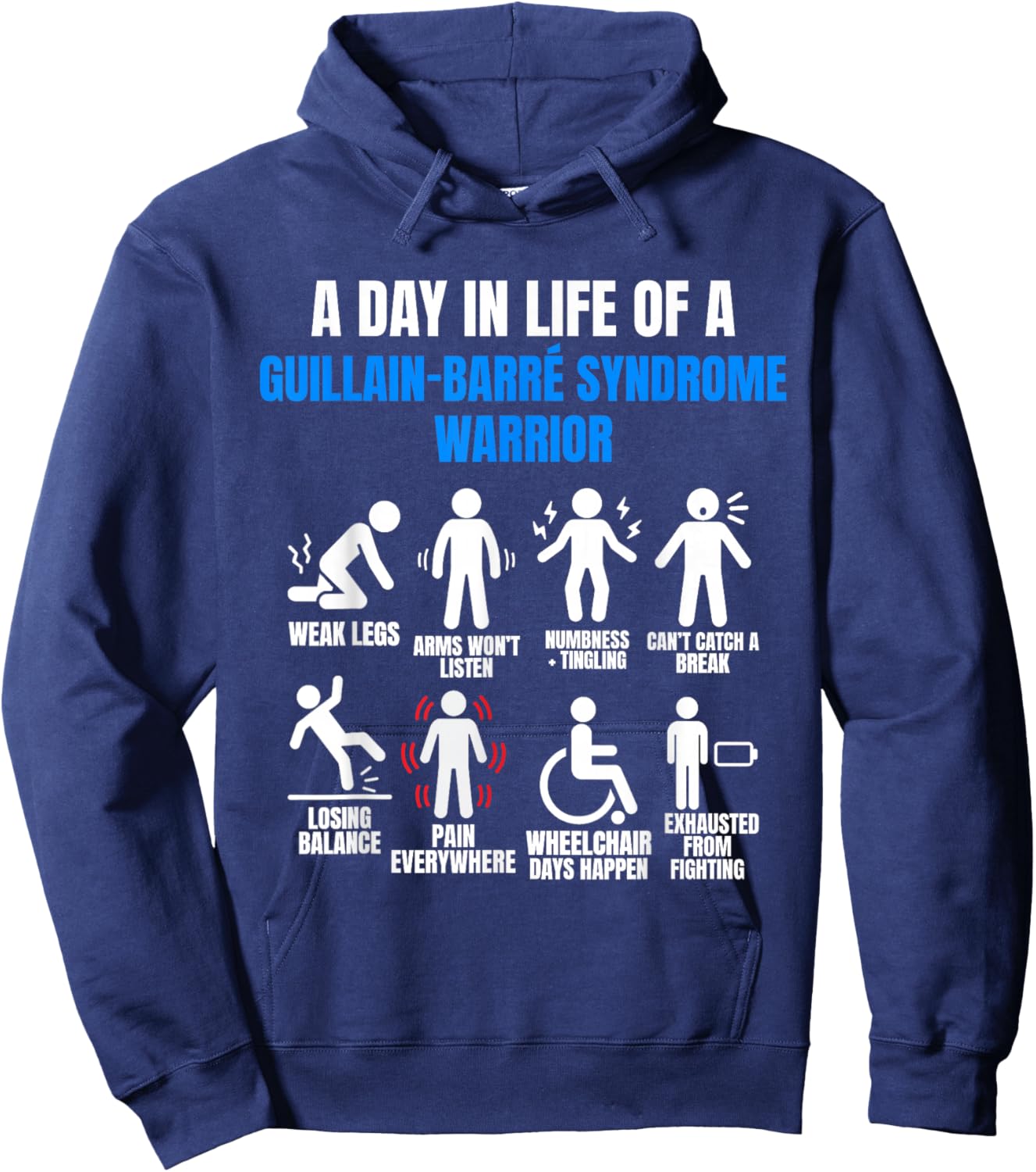 GBS CIDP Guillain Barre Syndrome Hoodie - Hoodie | Navy