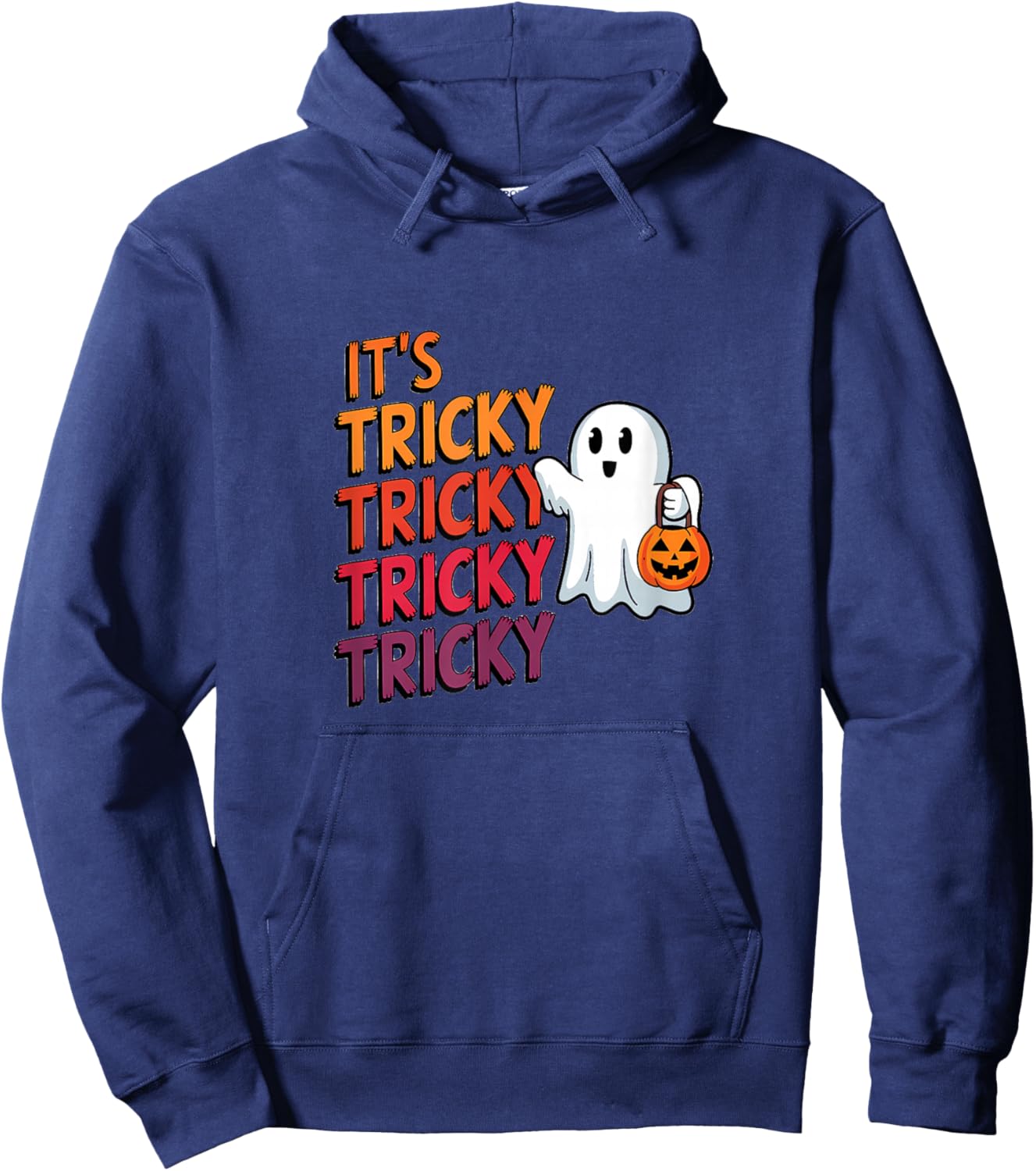It’s Tricky Tricky Halloween Fun Ghost Hoodie - Hoodie | Navy