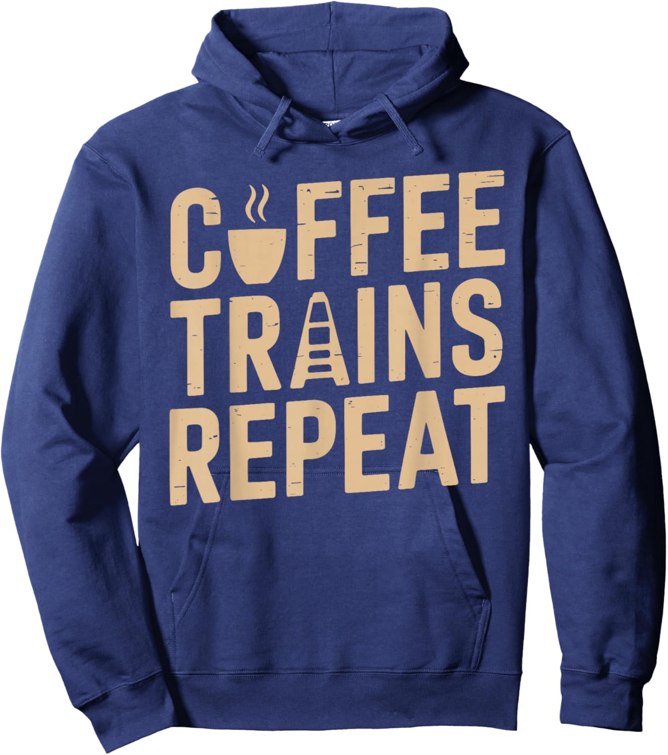 Coffee Trains Repeat Train Conductor Hoodie - Hoodie | Navy