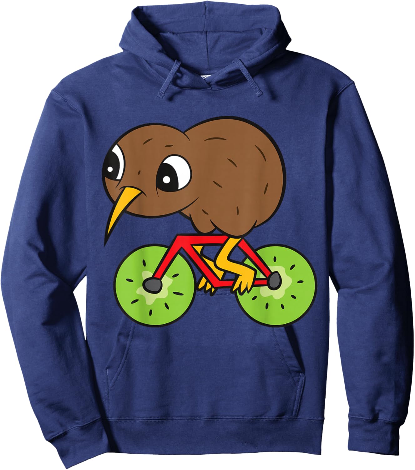 Kiwi Bird On Kiwi Bicycle Kawaii Kiwi Hoodie - Hoodie | Navy
