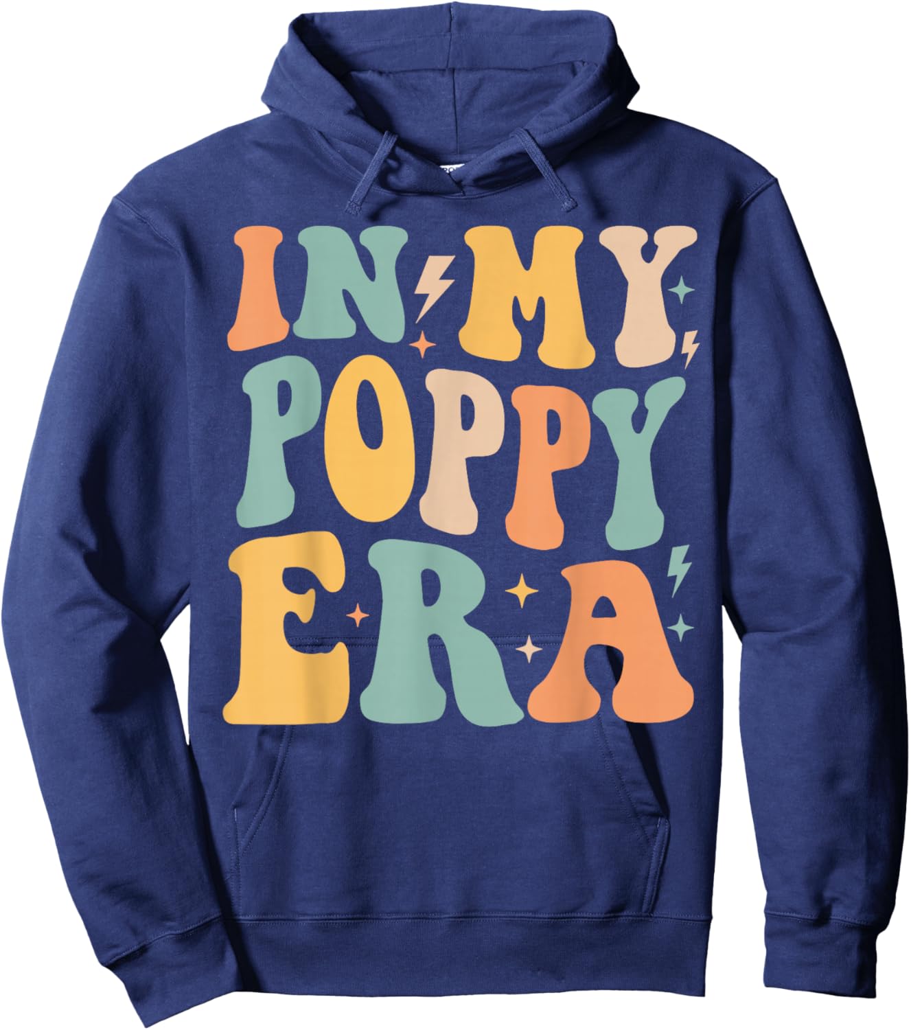 Retro Groovy In My Poppy Era Father's Day Hoodie - Hoodie | Navy