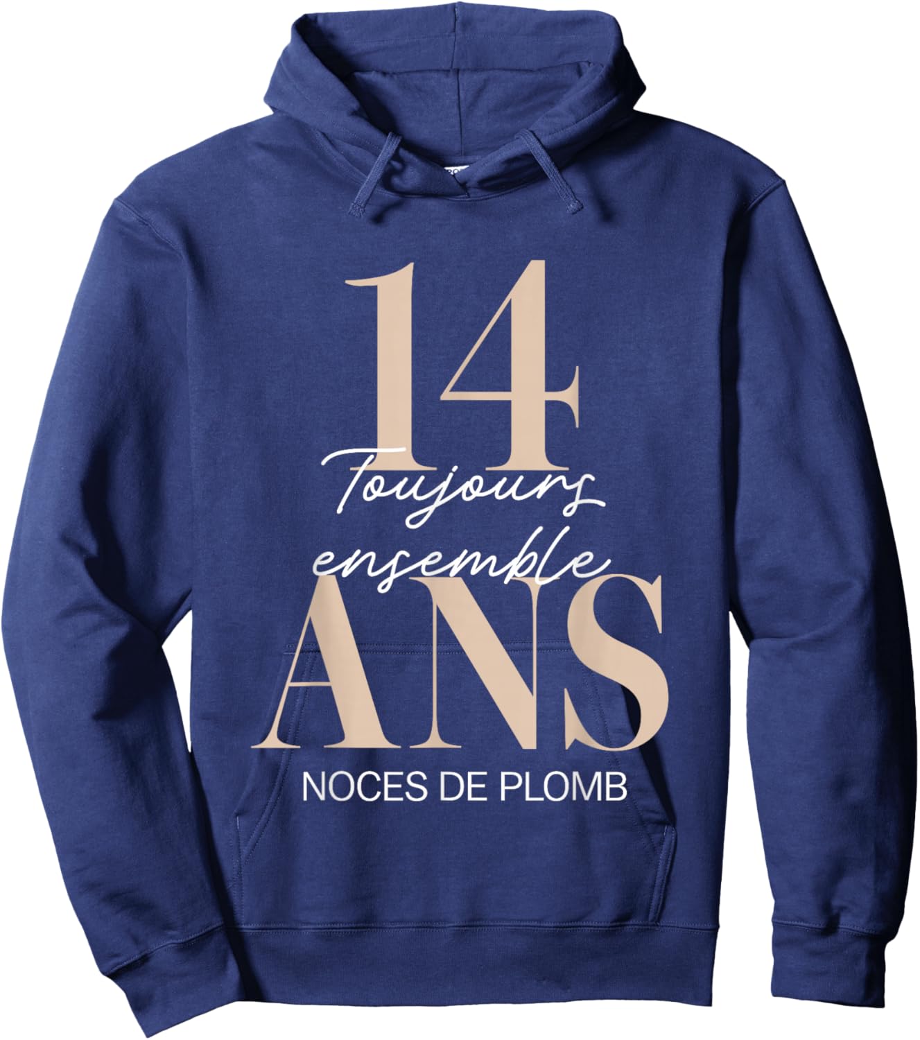 14 Years Wedding Gift – Lead Wedding Hoodie - Hoodie | Navy