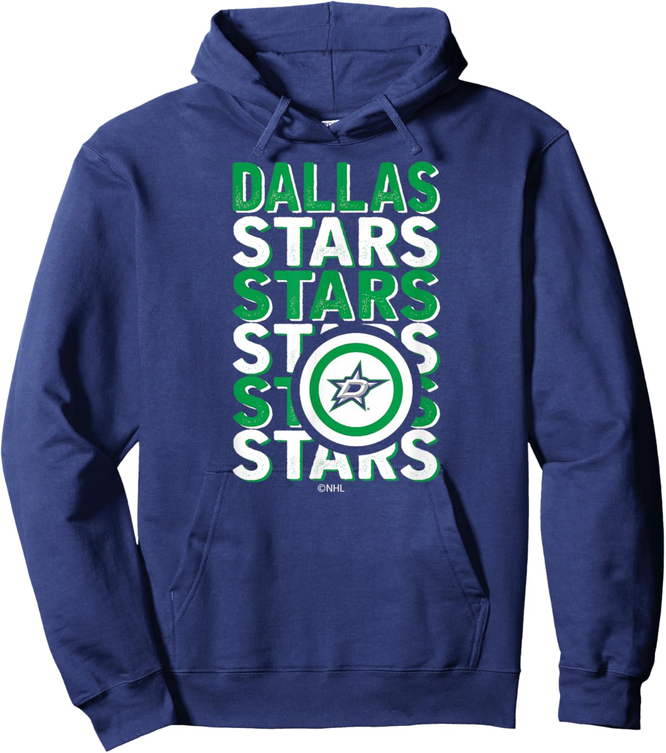 Dallas Stars Repeat Black Officially Licensed Hoodie - Hoodie | Navy